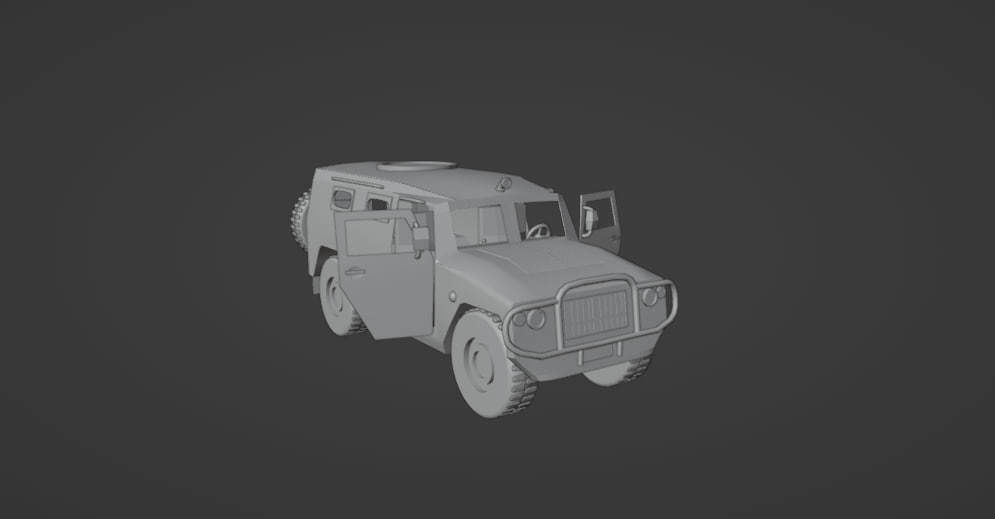 Armored car Tiger Low-poly 3D model_19