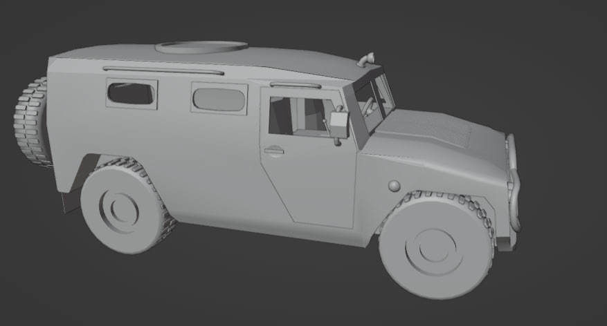 Armored car Tiger Low-poly 3D model_1