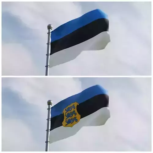 Animated Estonia Flags 3D model