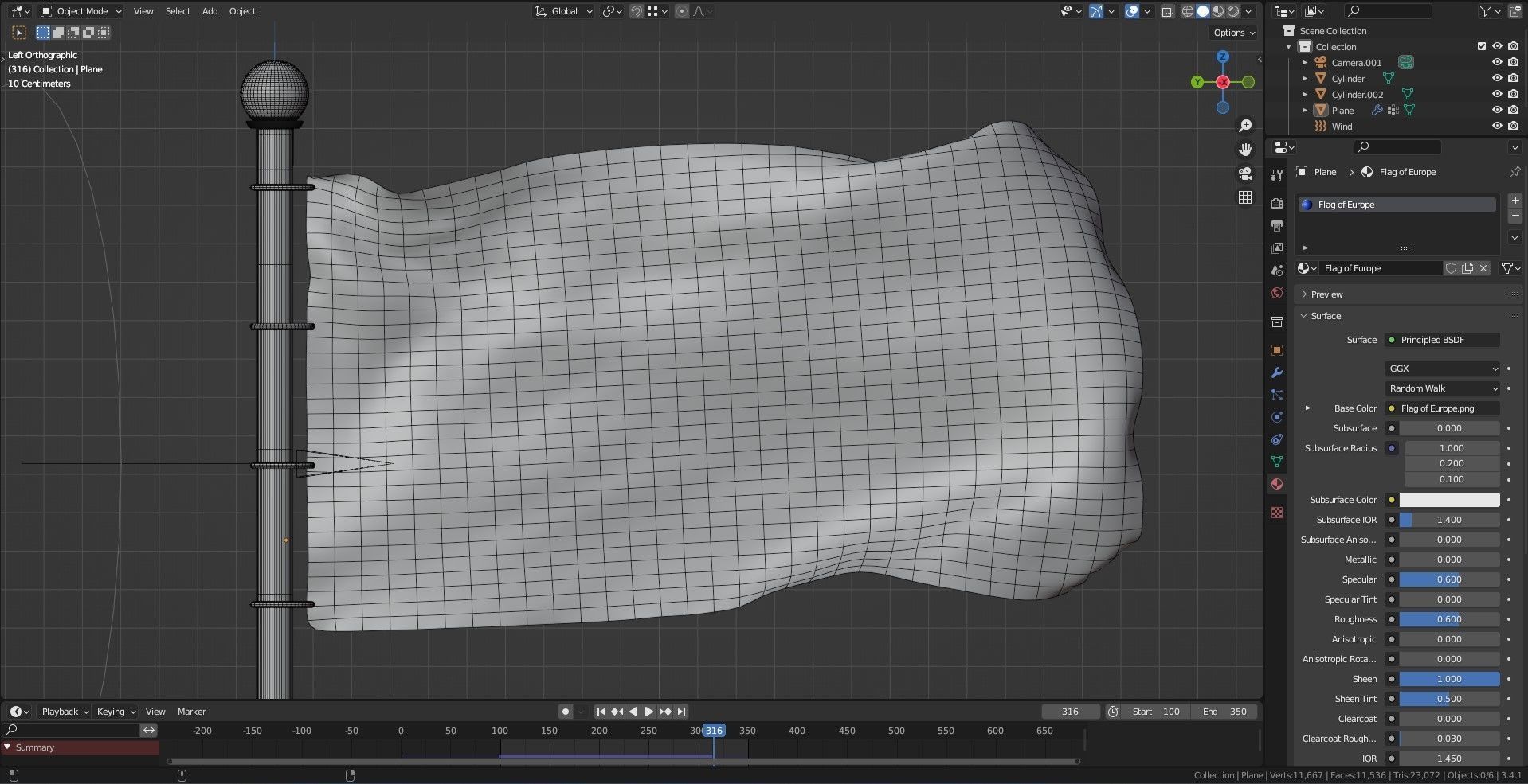 Animated Estonia Flags 3D model_6