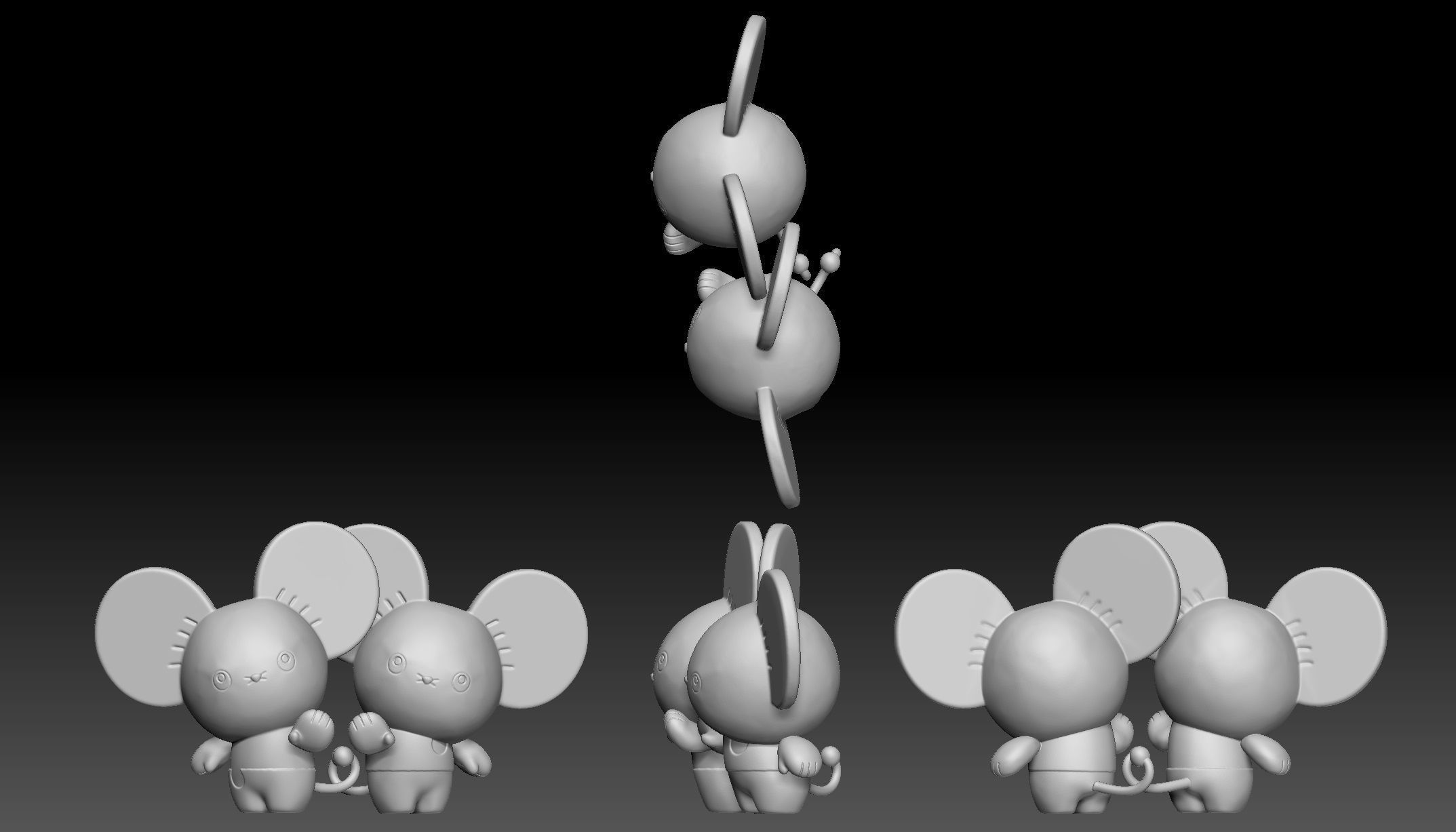 Pokemon Tandemaus Maushold 3D print model_1