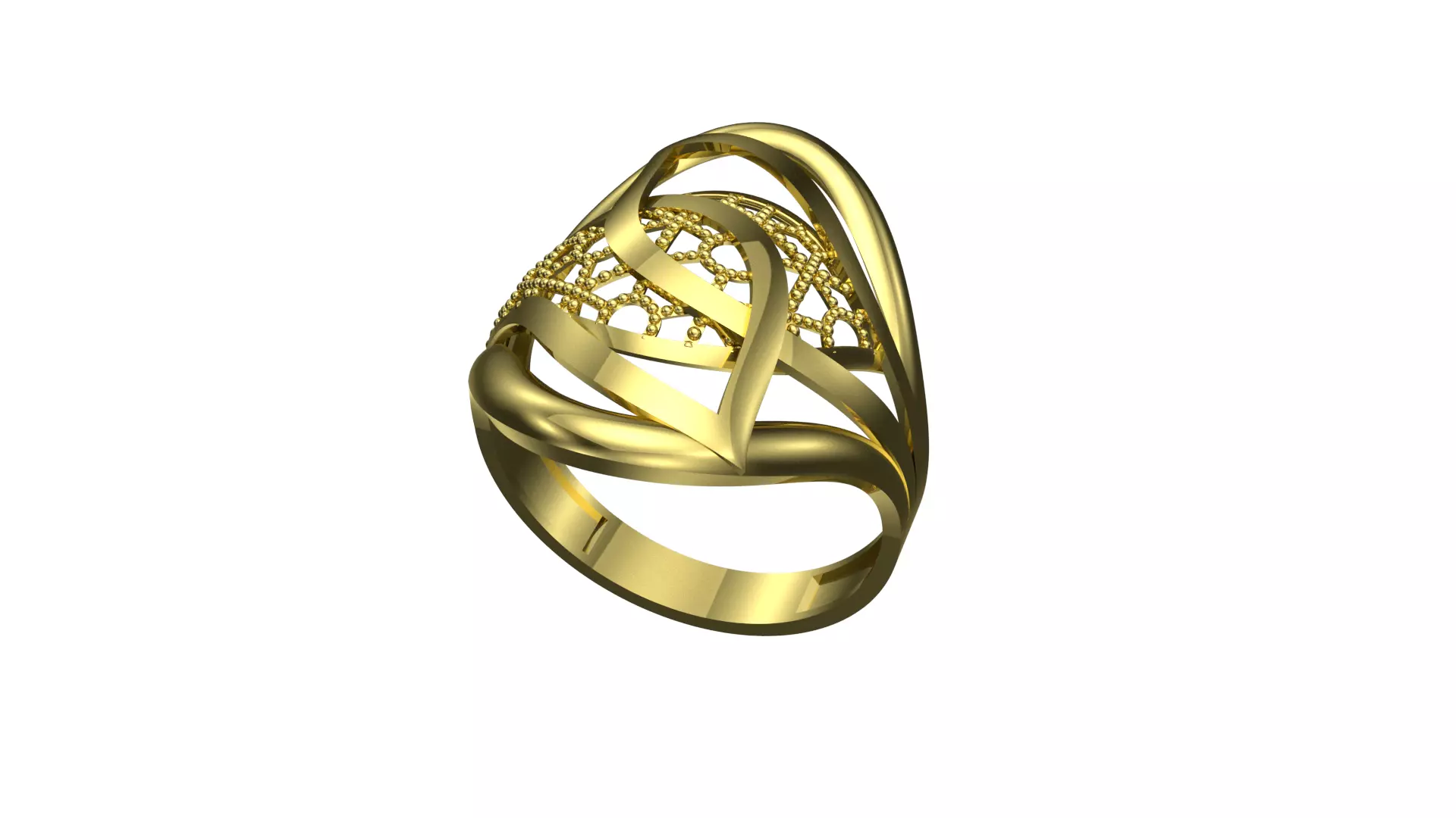 RI007 gold ring 3D print model_0