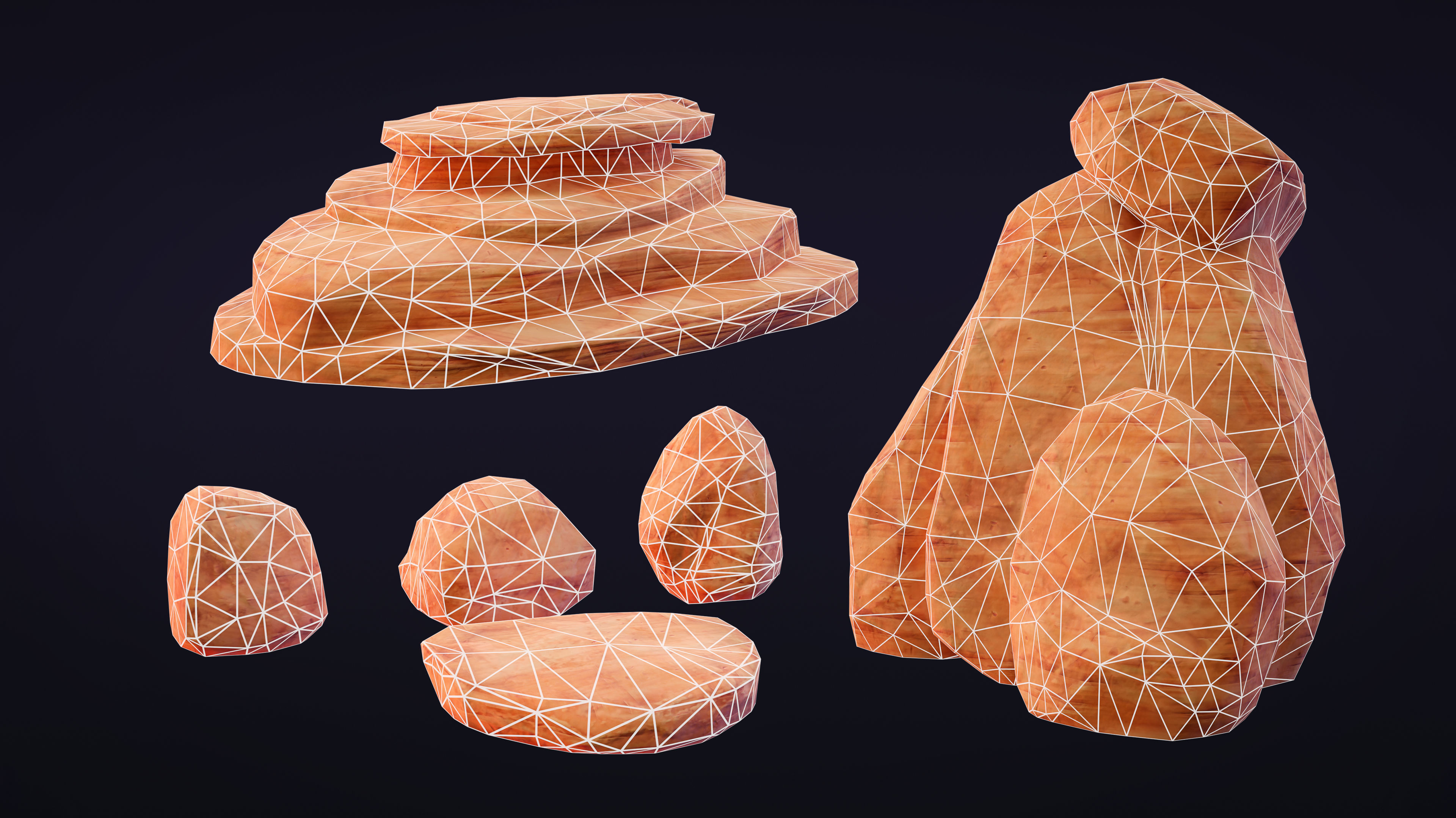 Stylized Rock Desert collection 15 Low-poly 3D model Low-poly 3D model_15