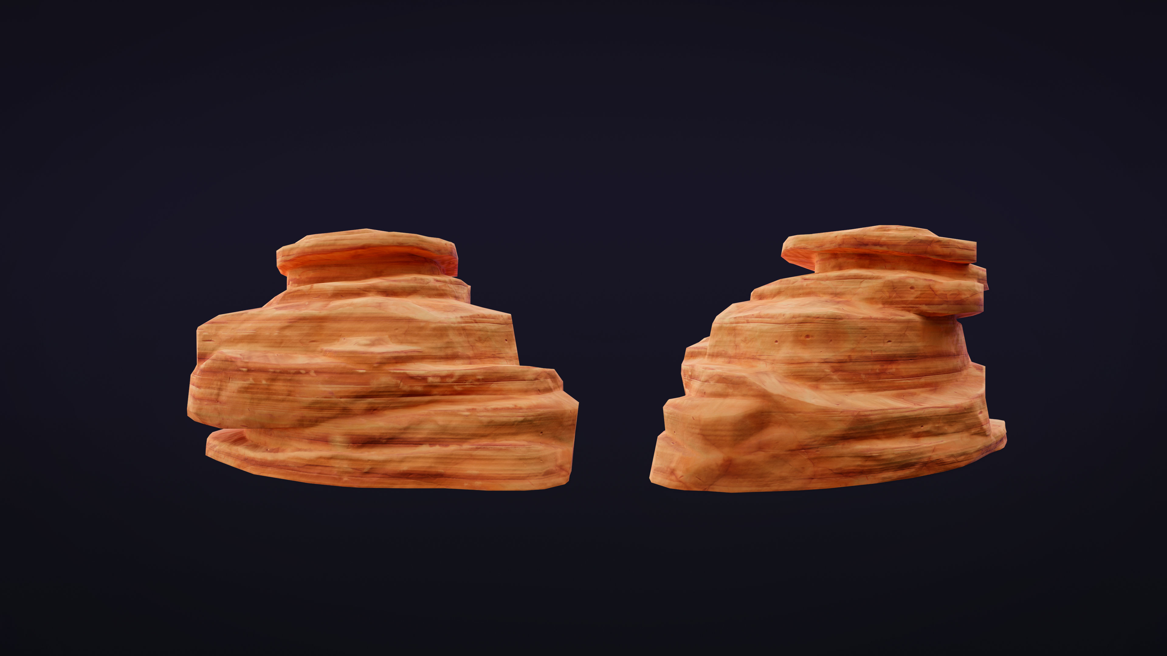 Stylized Rock Desert collection 15 Low-poly 3D model Low-poly 3D model_3
