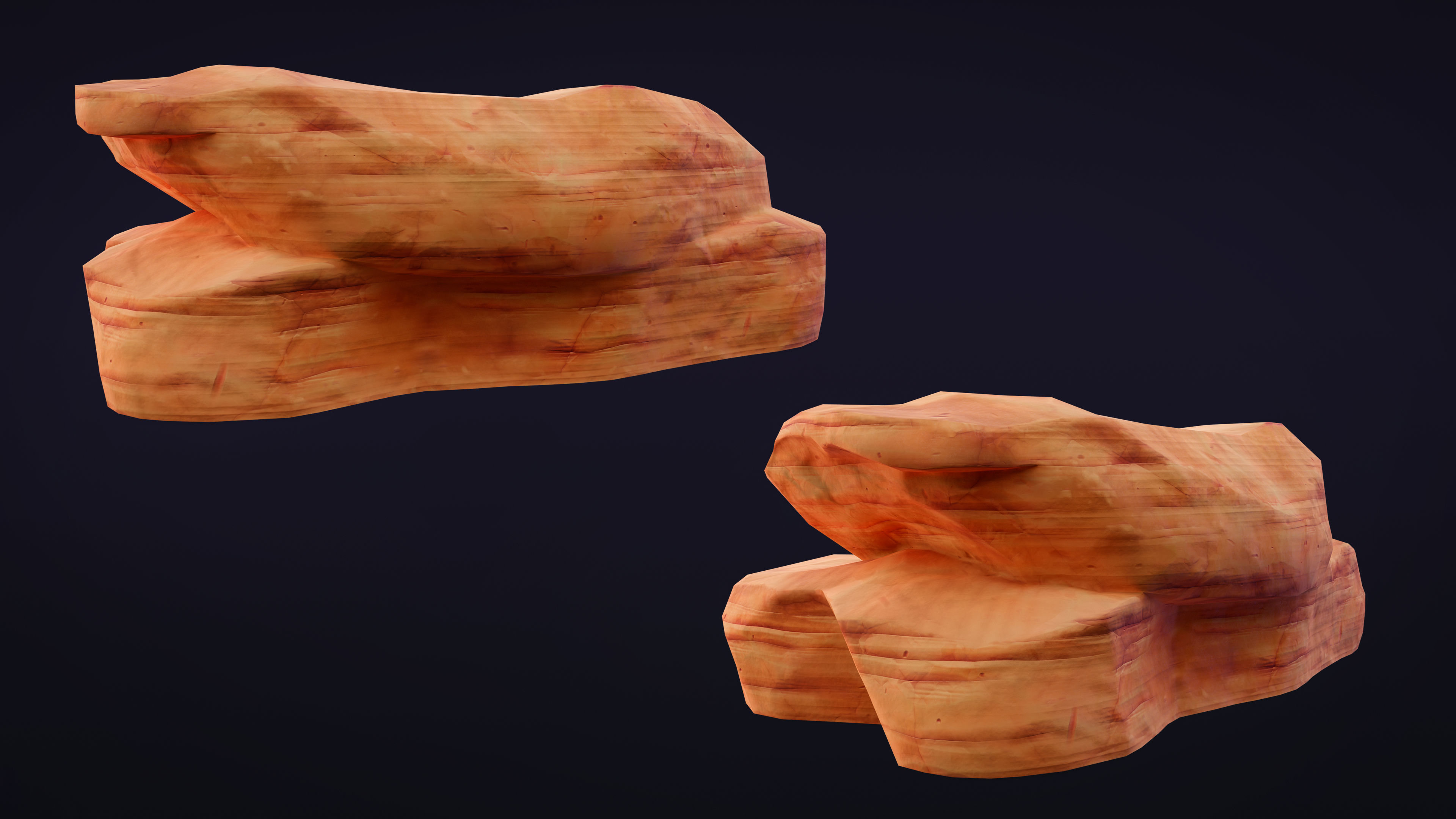 Stylized Rock Desert collection 15 Low-poly 3D model Low-poly 3D model_8