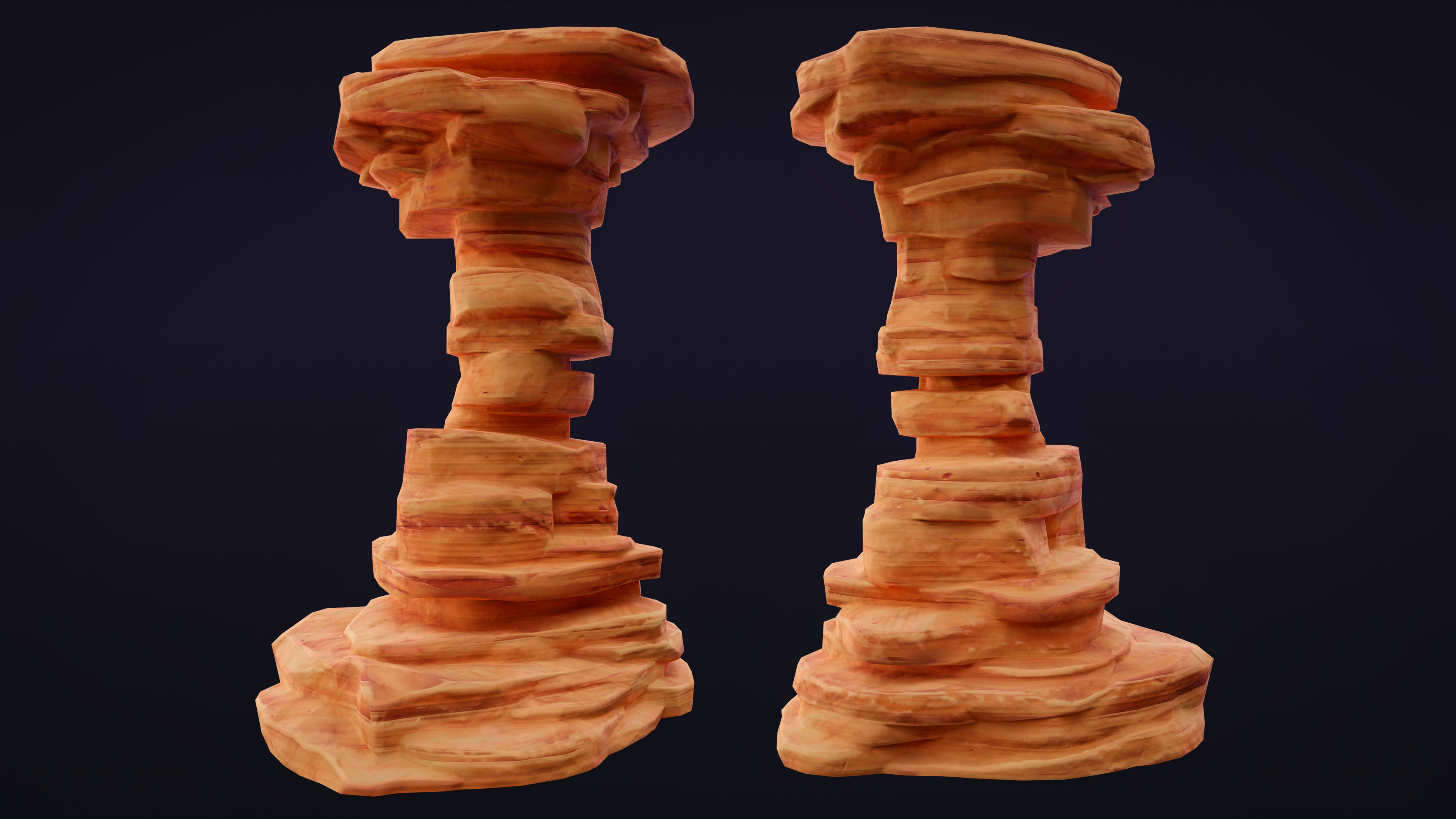 Stylized Rock Desert collection 15 Low-poly 3D model Low-poly 3D model_2