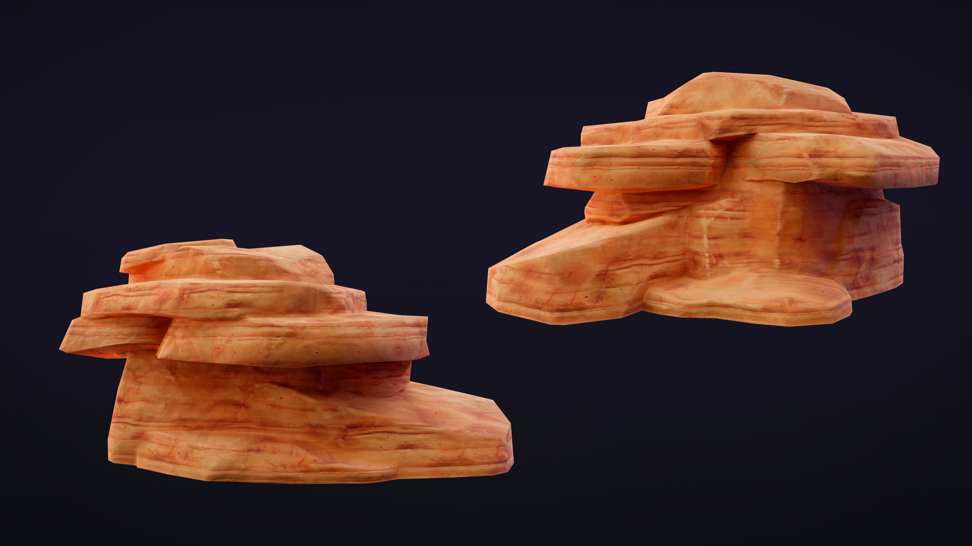 Stylized Rock Desert collection 15 Low-poly 3D model Low-poly 3D model_5