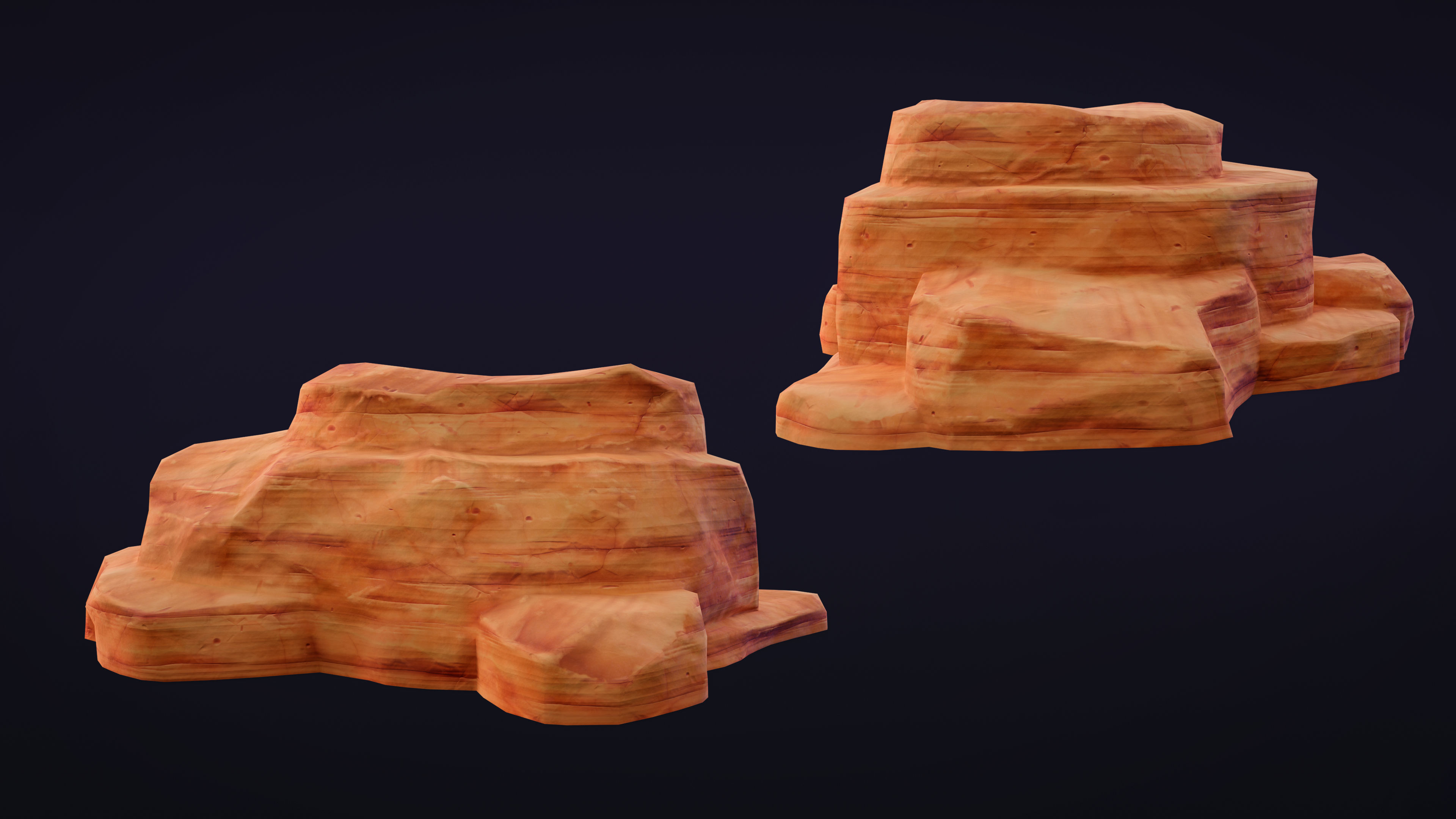 Stylized Rock Desert collection 15 Low-poly 3D model Low-poly 3D model_7