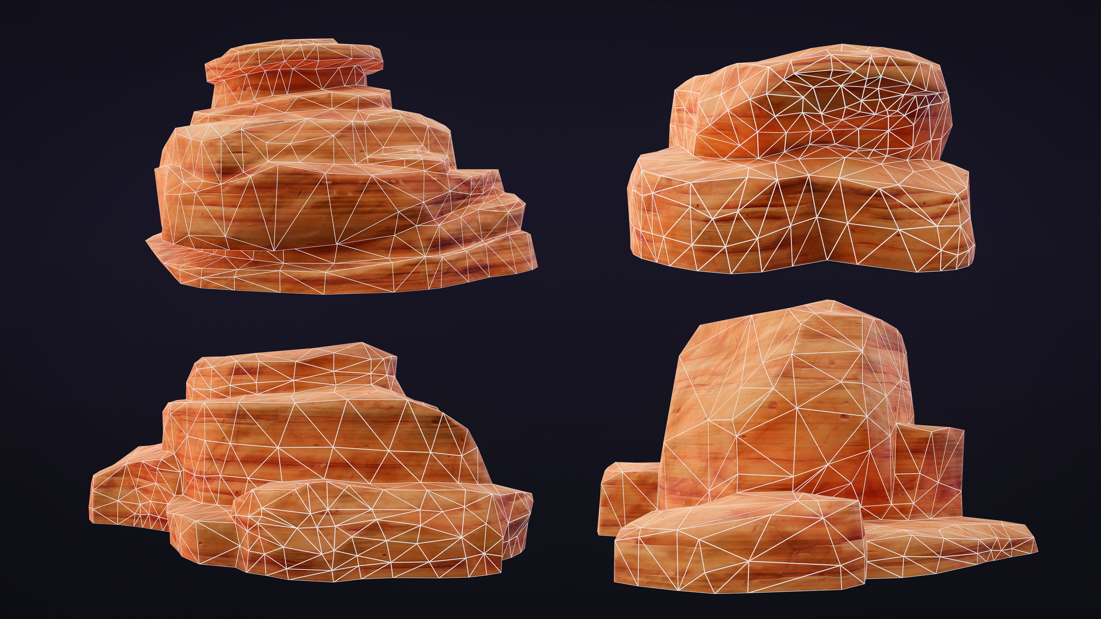 Stylized Rock Desert collection 15 Low-poly 3D model Low-poly 3D model_14