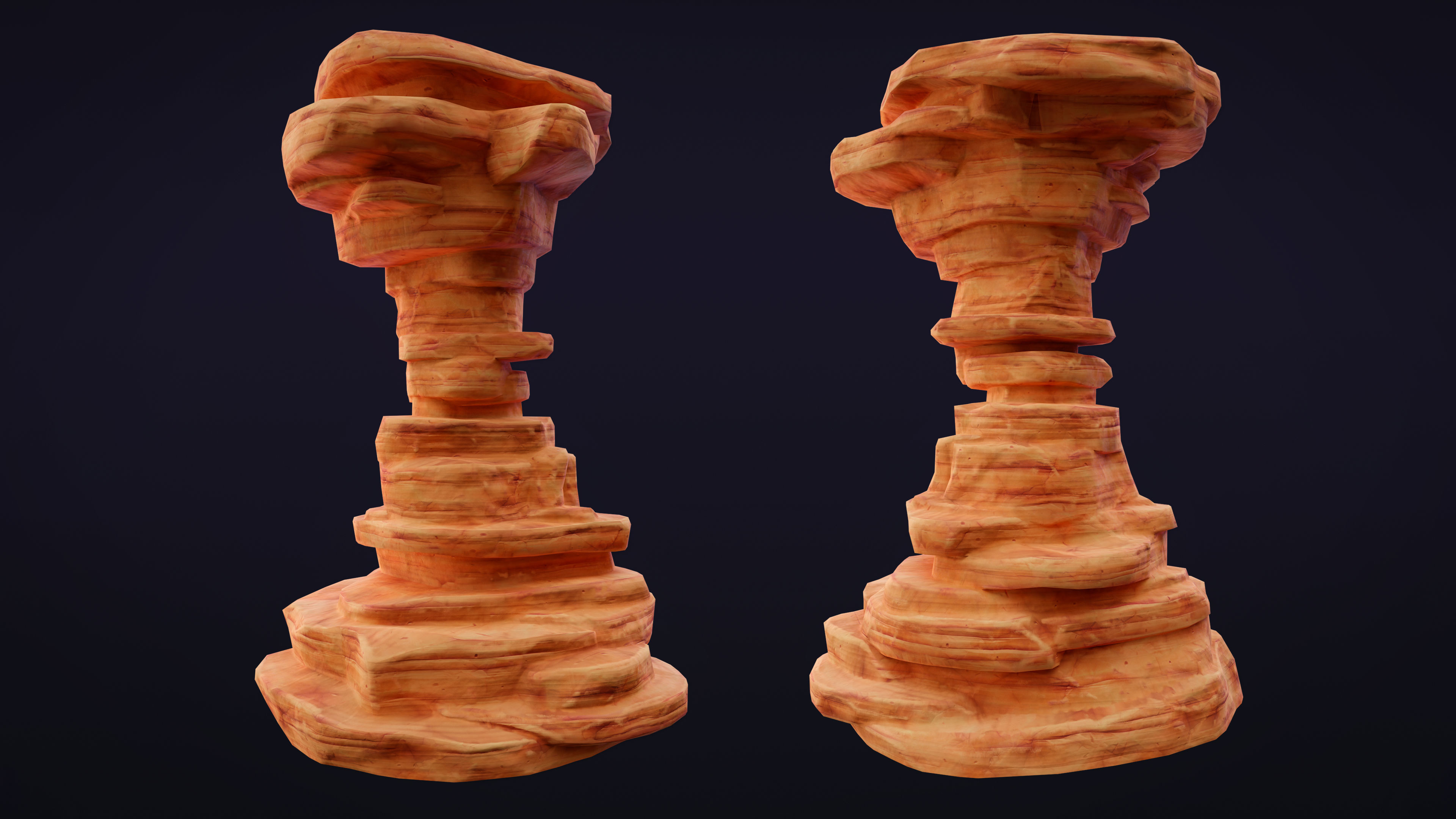 Stylized Rock Desert collection 15 Low-poly 3D model Low-poly 3D model_1