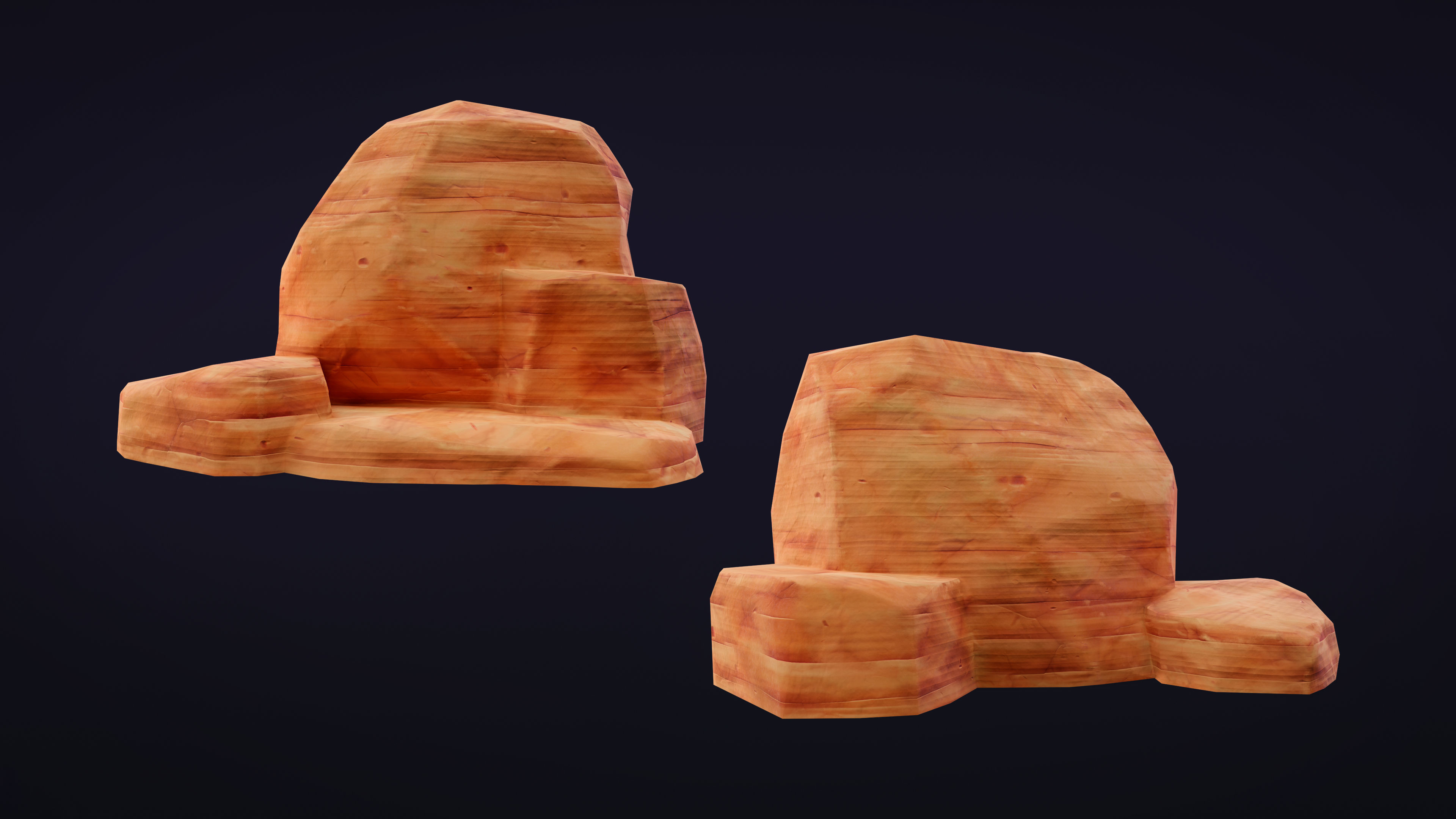 Stylized Rock Desert collection 15 Low-poly 3D model Low-poly 3D model_6