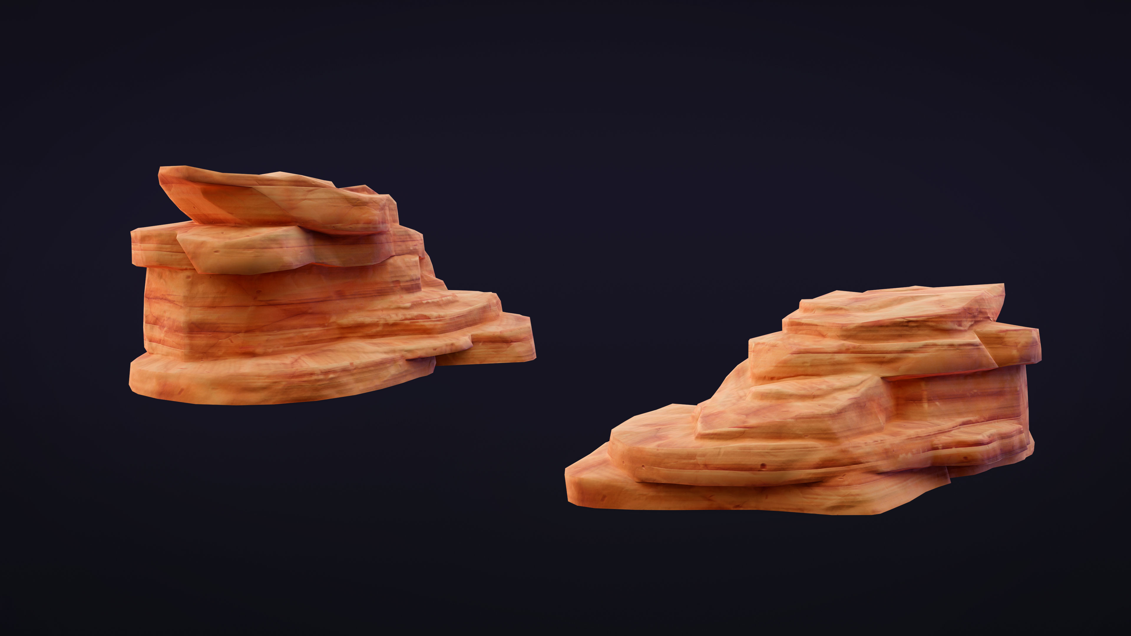 Stylized Rock Desert collection 15 Low-poly 3D model Low-poly 3D model_4