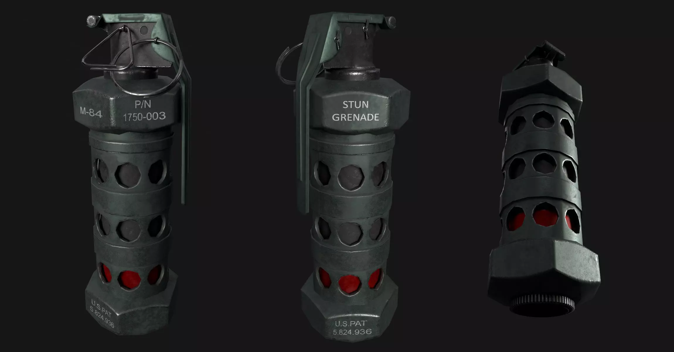 Flash M-84 grenade Free low-poly 3D model_0