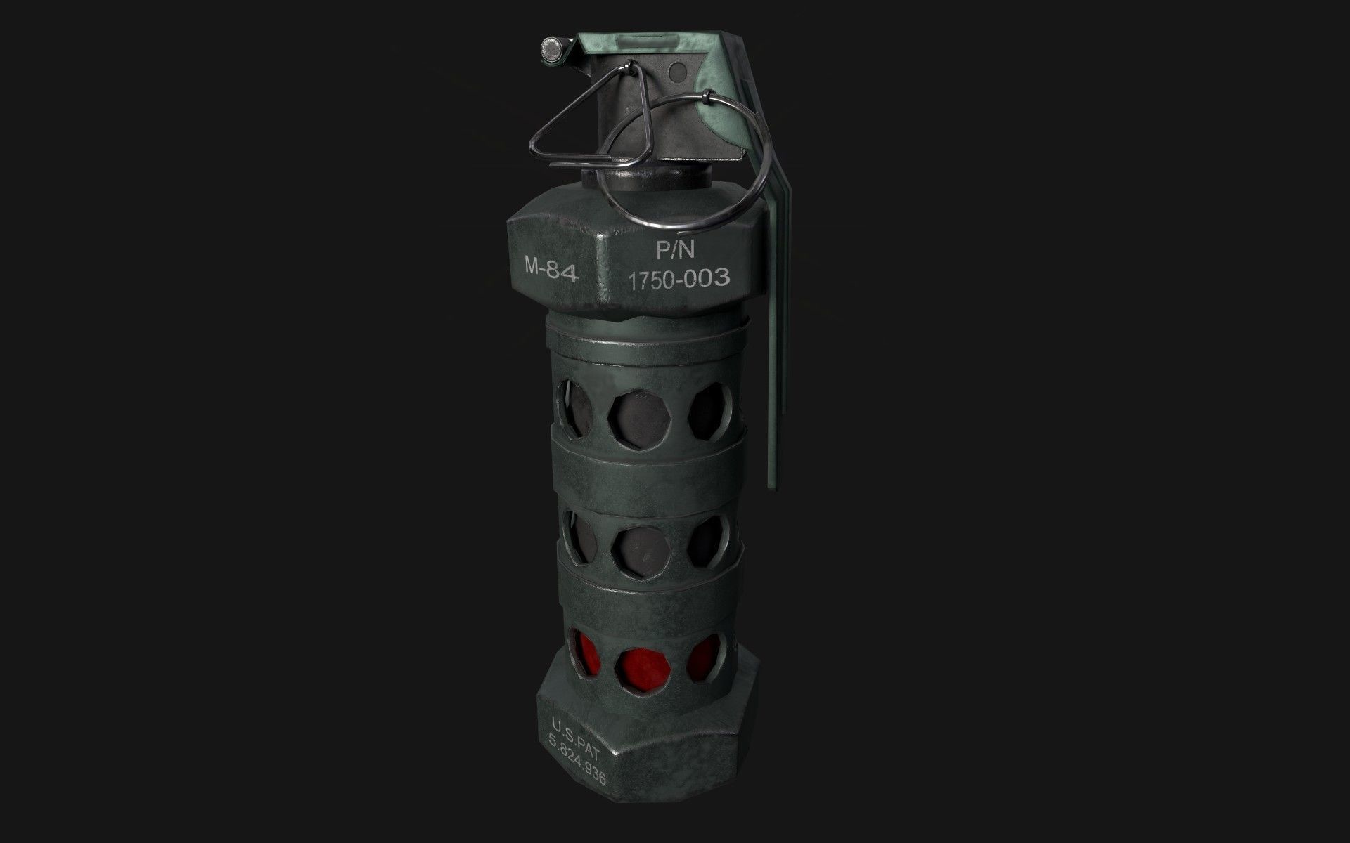 Flash M-84 grenade Free low-poly 3D model_1