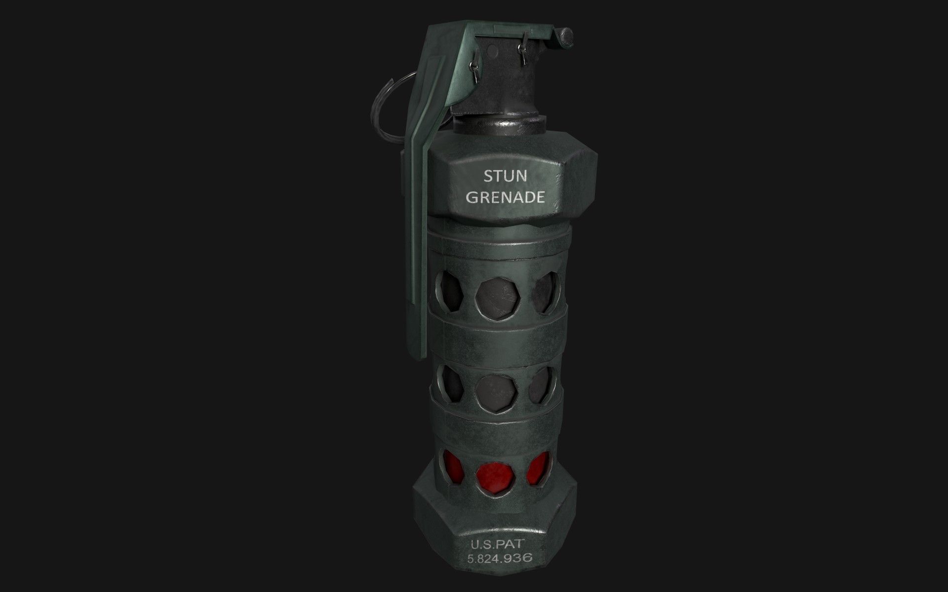 Flash M-84 grenade Free low-poly 3D model_2