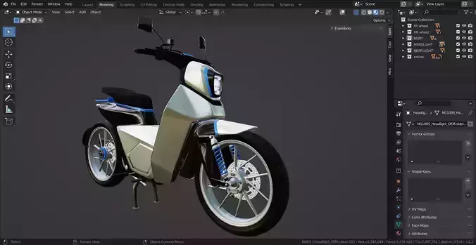 electric scooter 3d model 