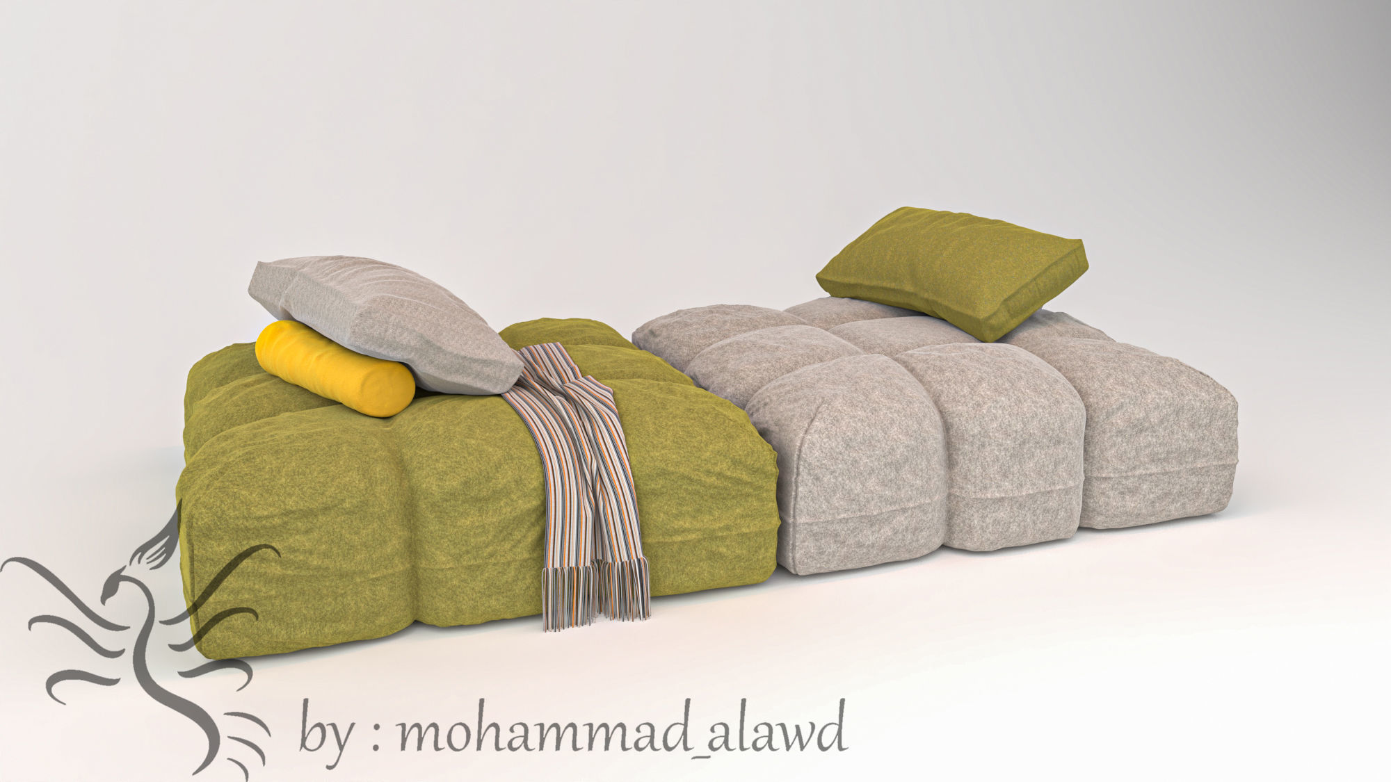 saba pixel  armchair 3D model_2