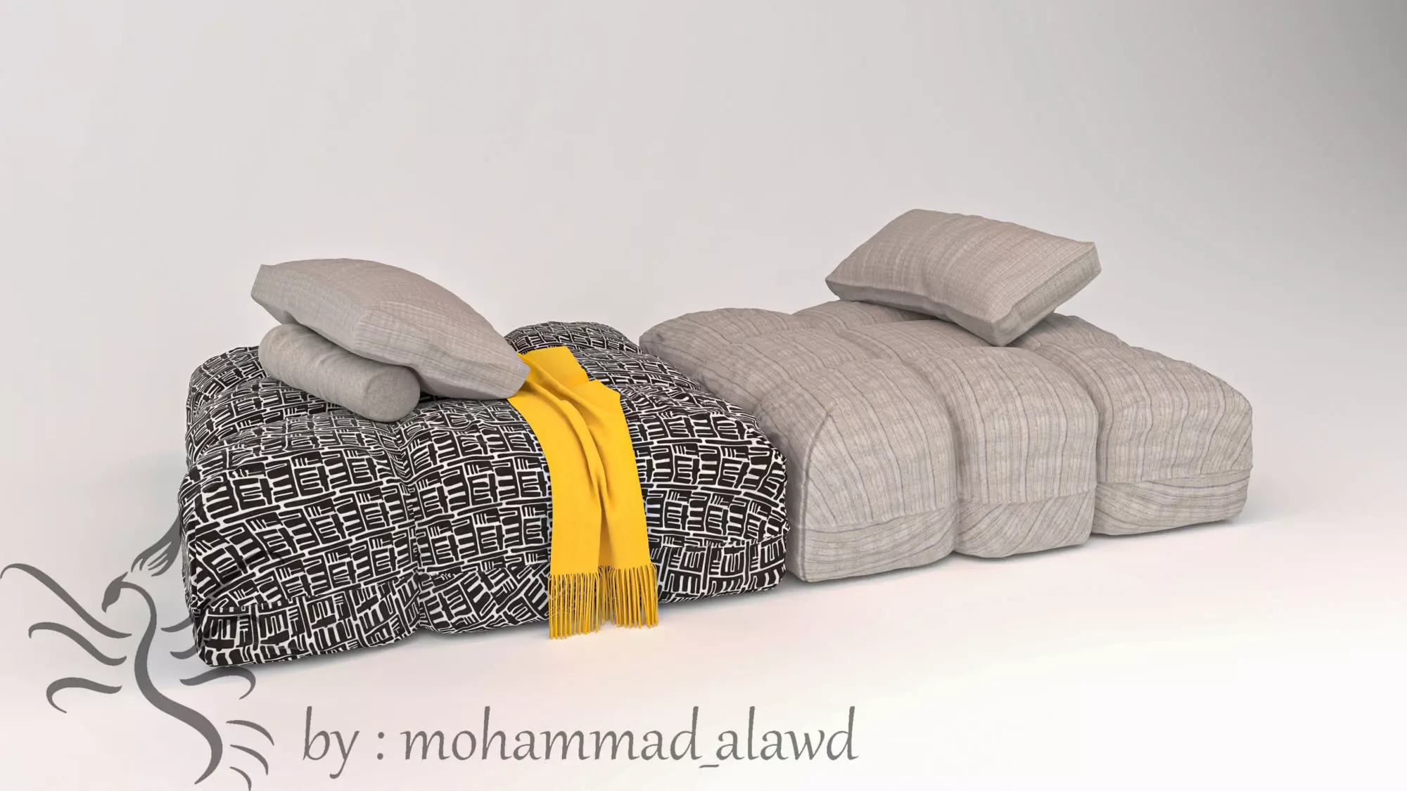 saba pixel  armchair 3D model_0