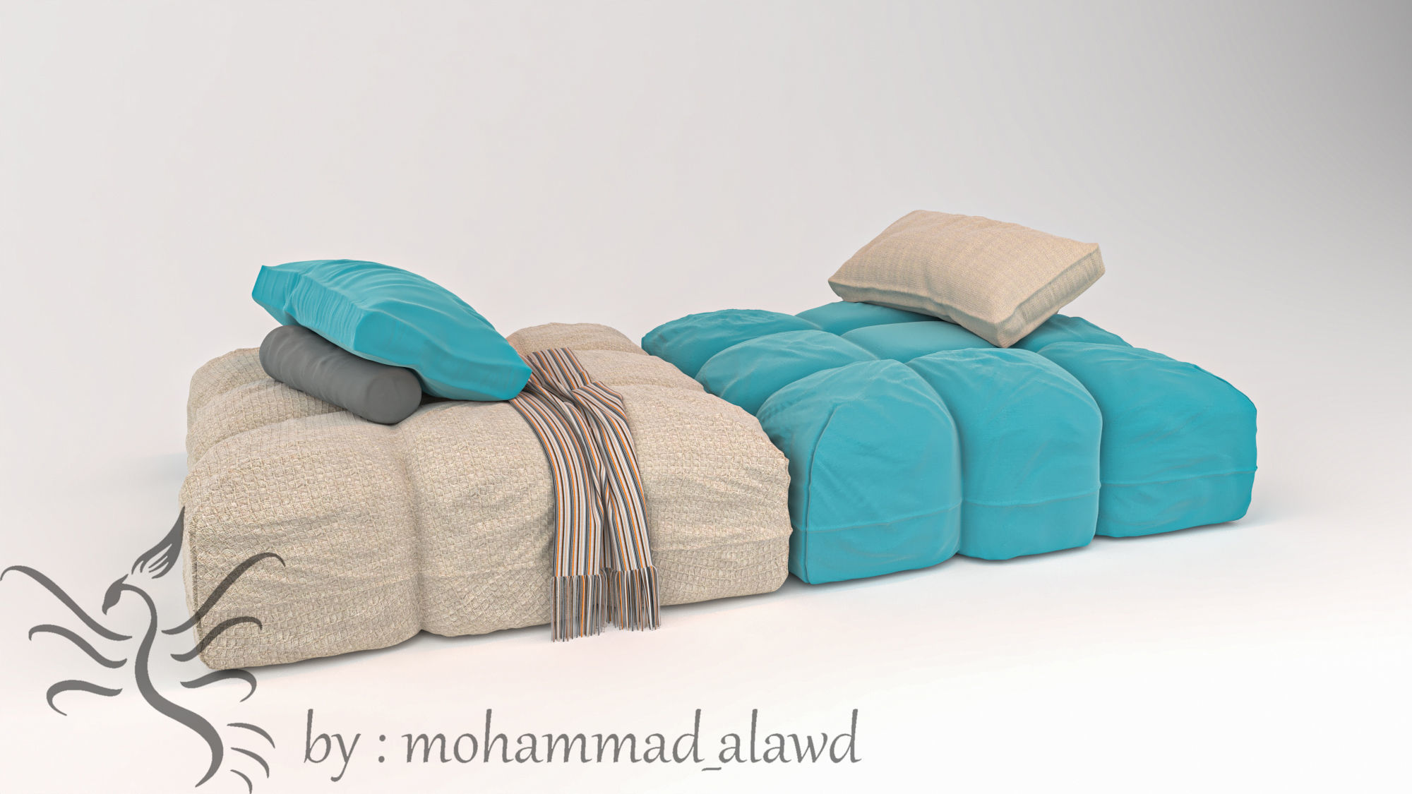 saba pixel  armchair 3D model_6