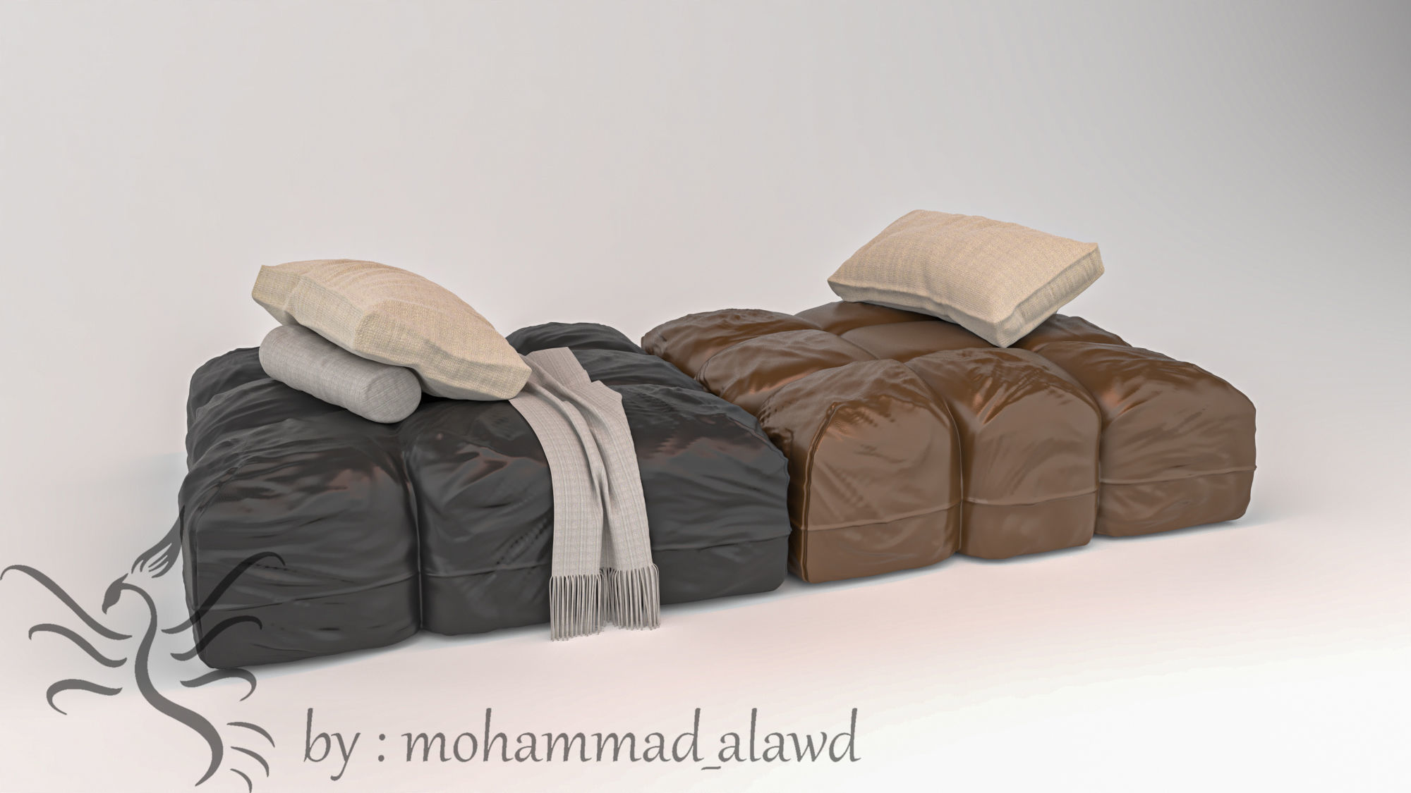 saba pixel  armchair 3D model_4