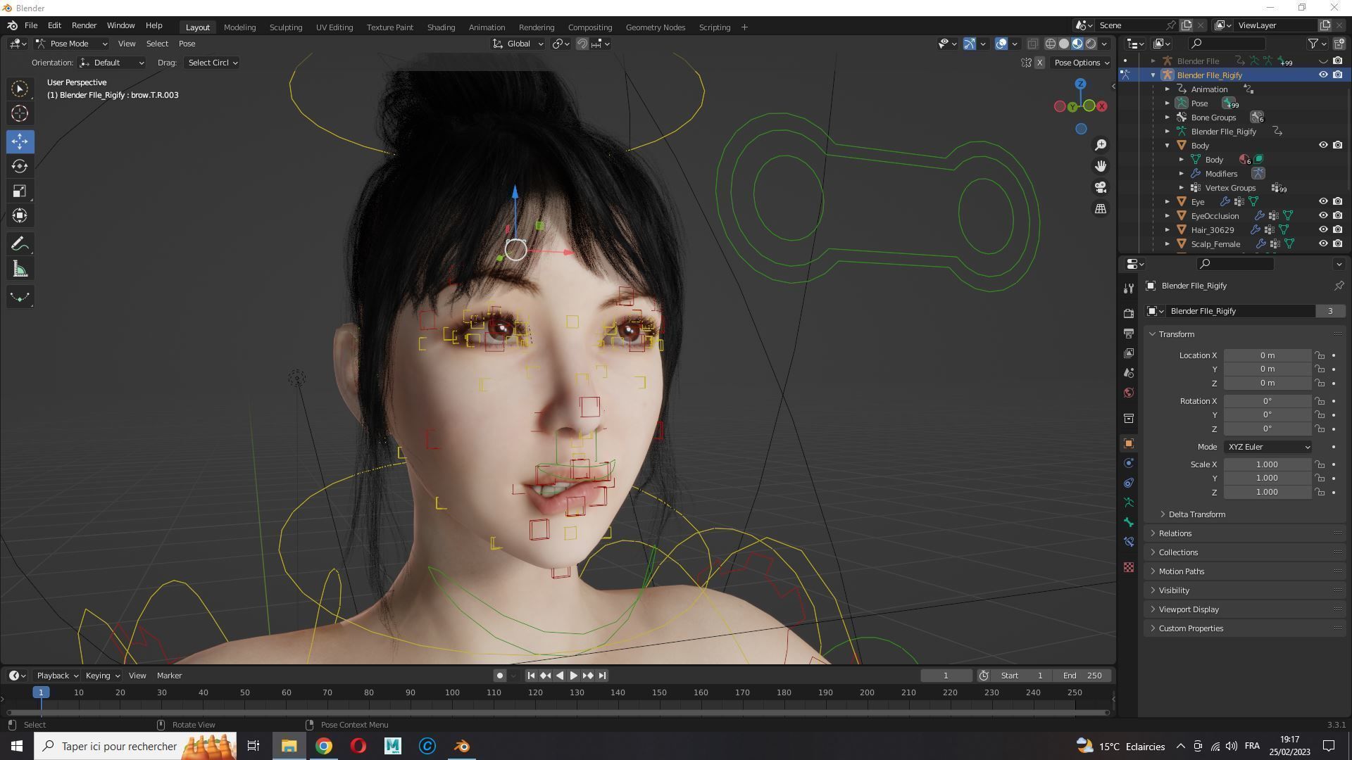 Asian Woman Perfect Base Shape Low-poly 3D model_25
