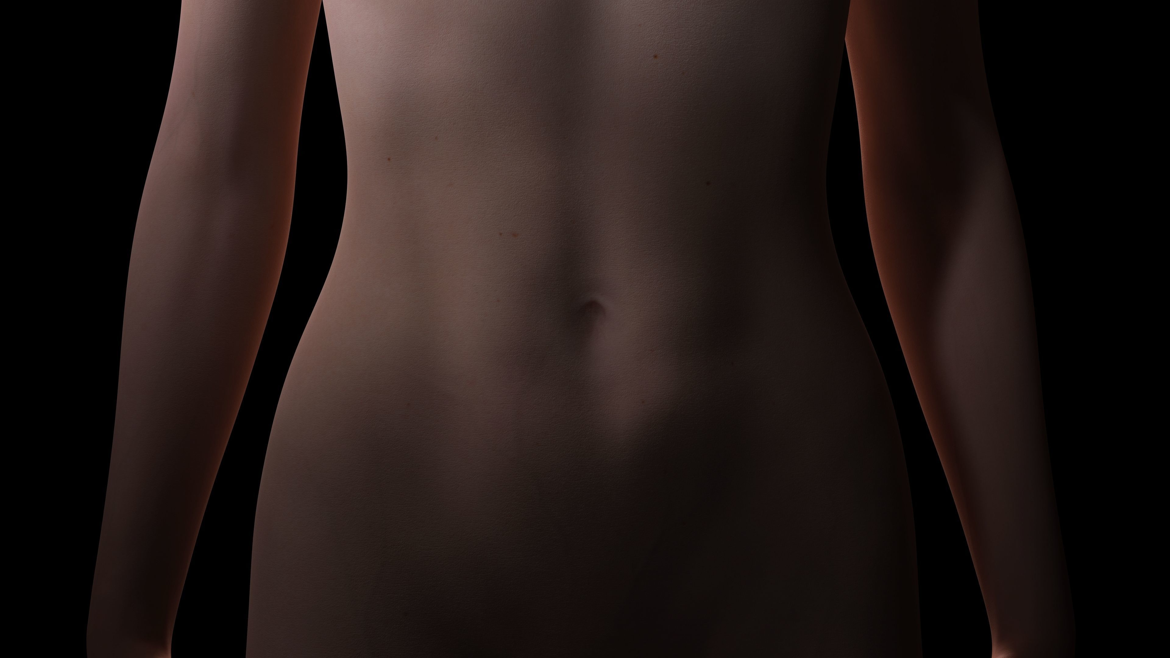 Asian Woman Perfect Base Shape Low-poly 3D model_20