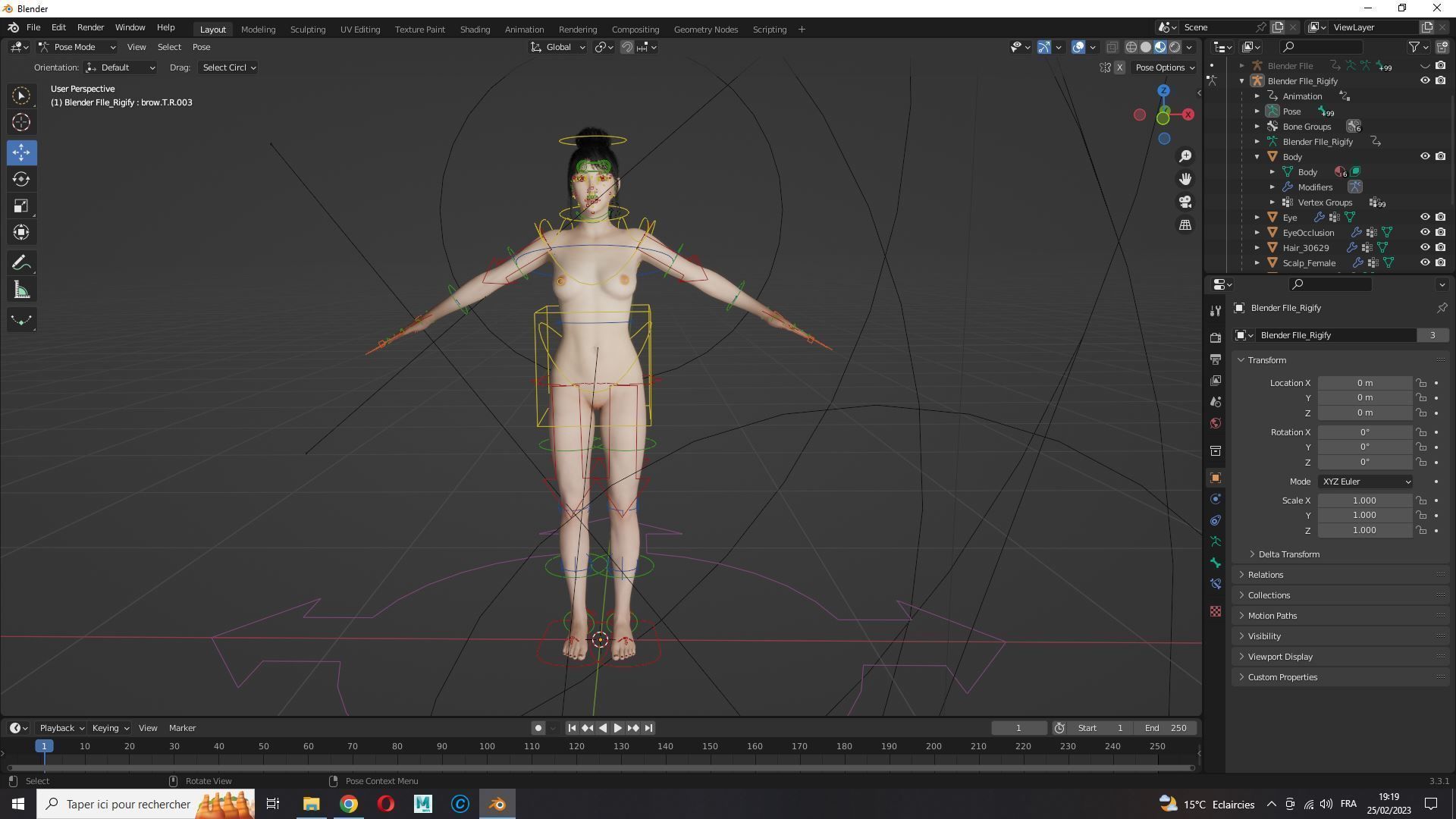 Asian Woman Perfect Base Shape Low-poly 3D model_24