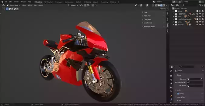 supersport street motorcycle 3d model 