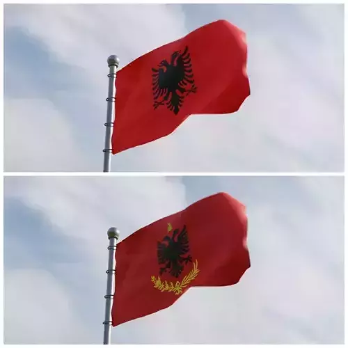 Animated Albania Flags 3D model