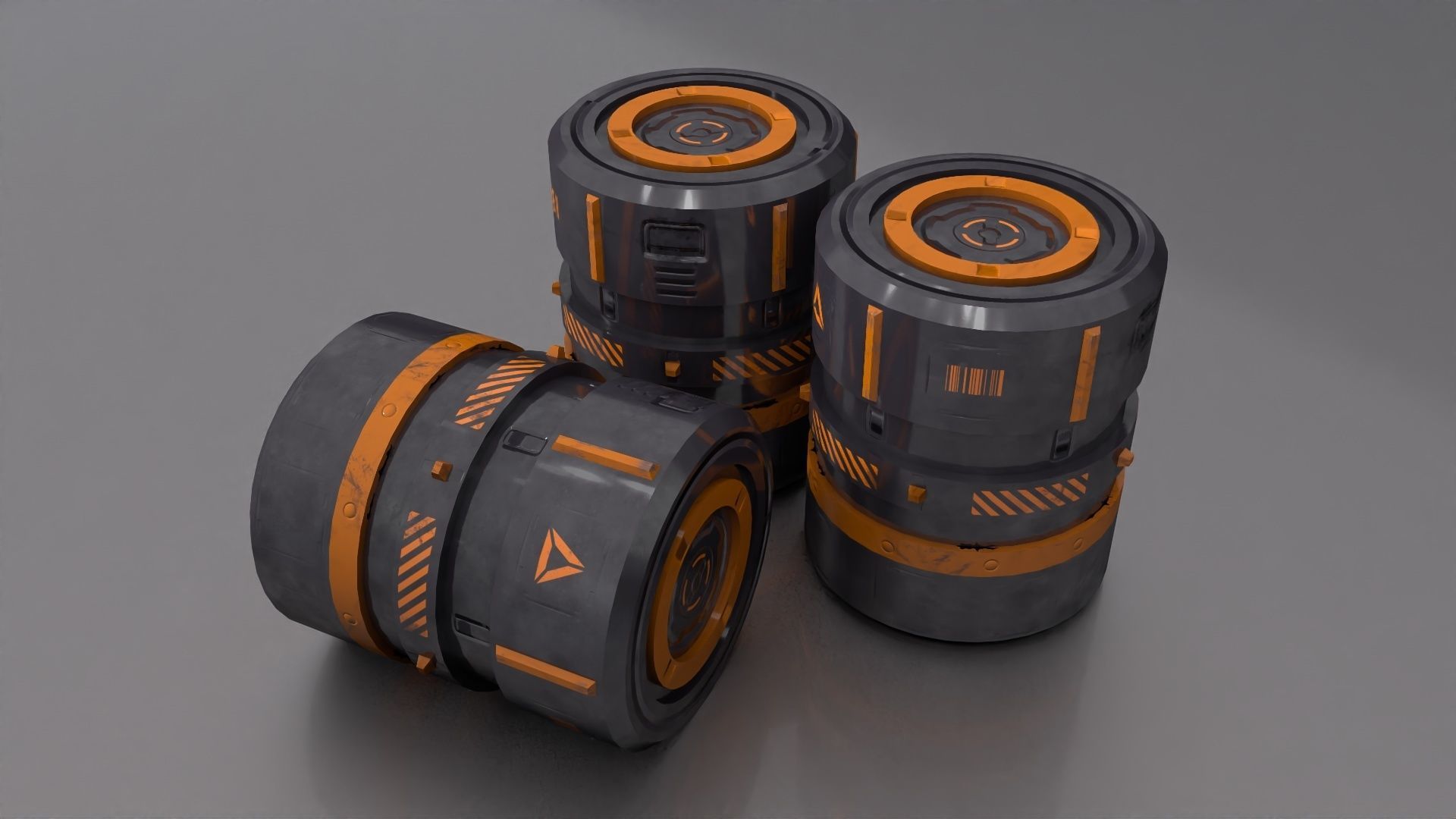 Sci-Fi Container collection Low-poly 3D model  _29