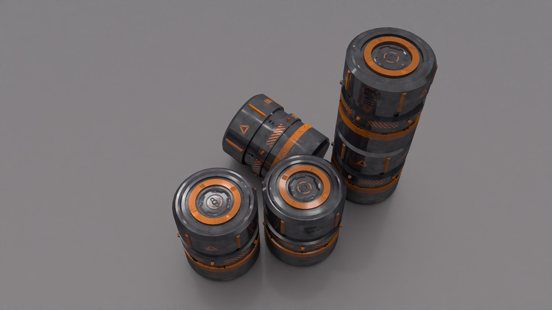 Sci-Fi Container collection Low-poly 3D model  _34