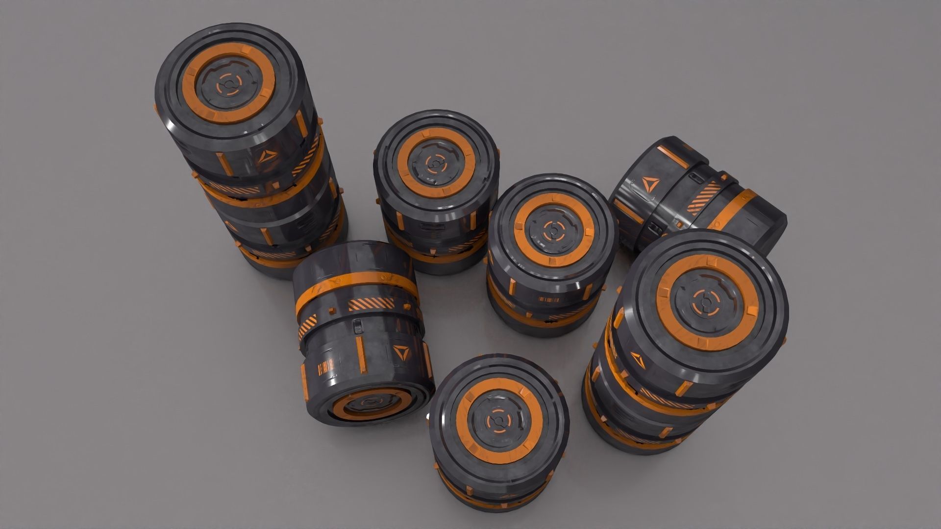 Sci-Fi Container collection Low-poly 3D model  _37