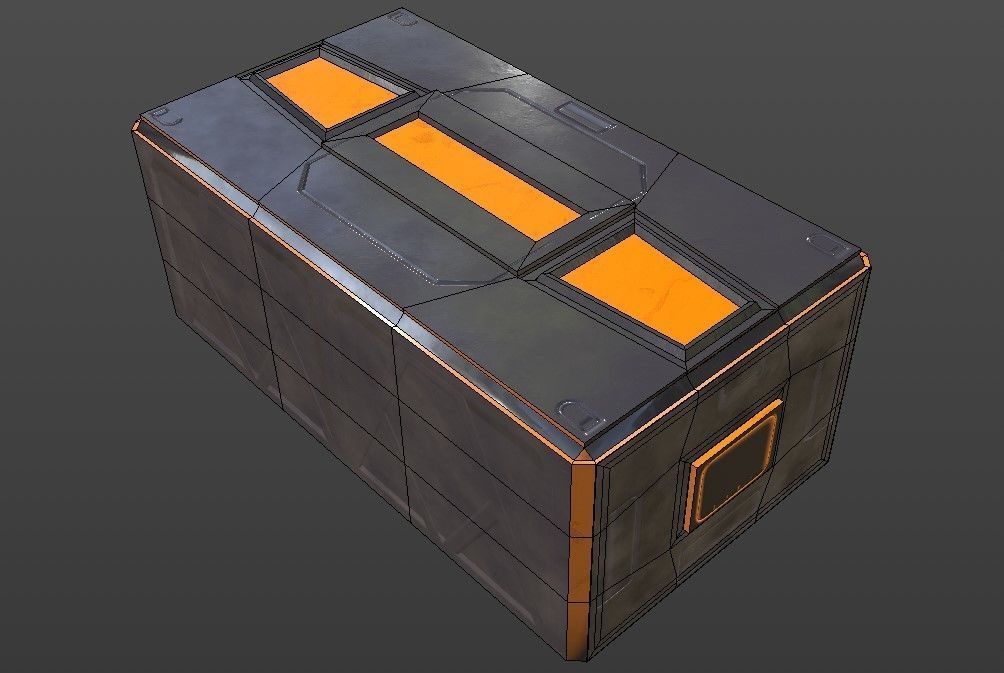Sci-Fi Container collection Low-poly 3D model  _39