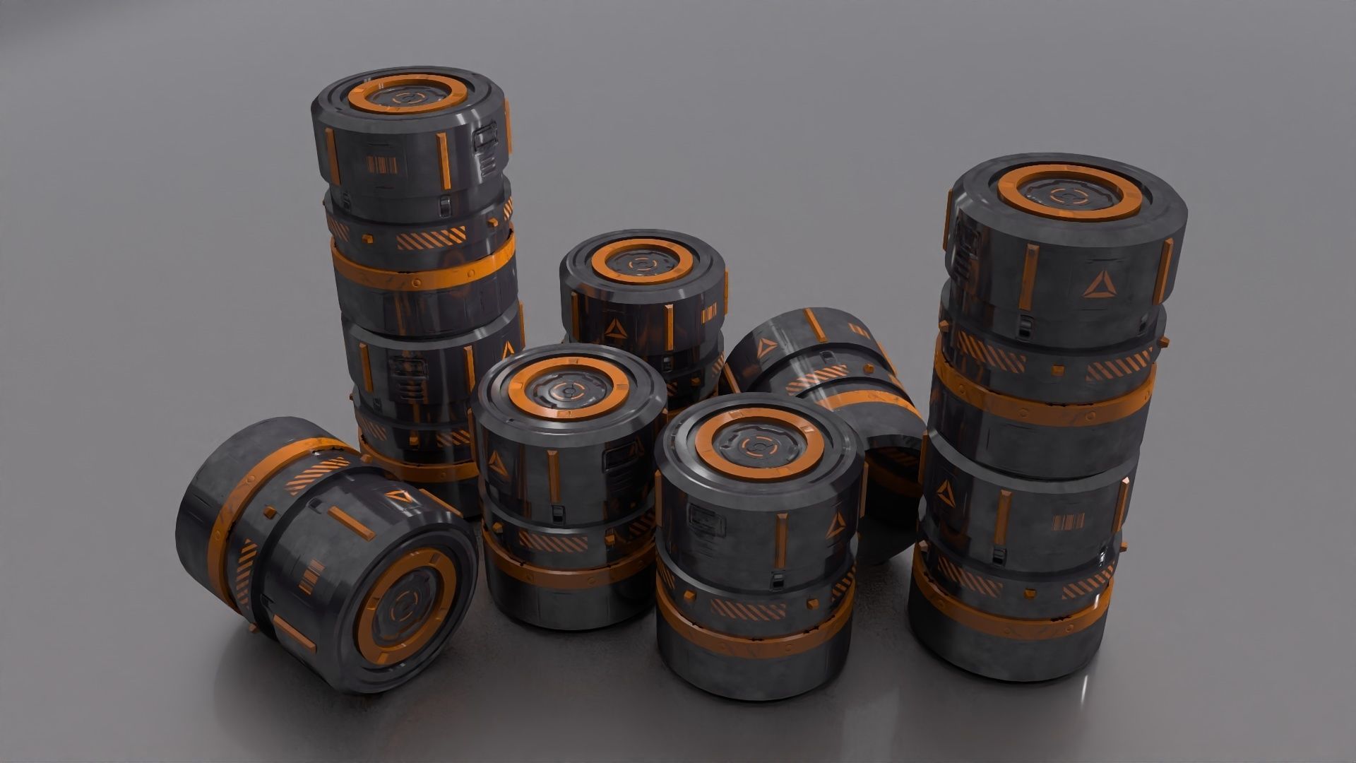 Sci-Fi Container collection Low-poly 3D model  _36