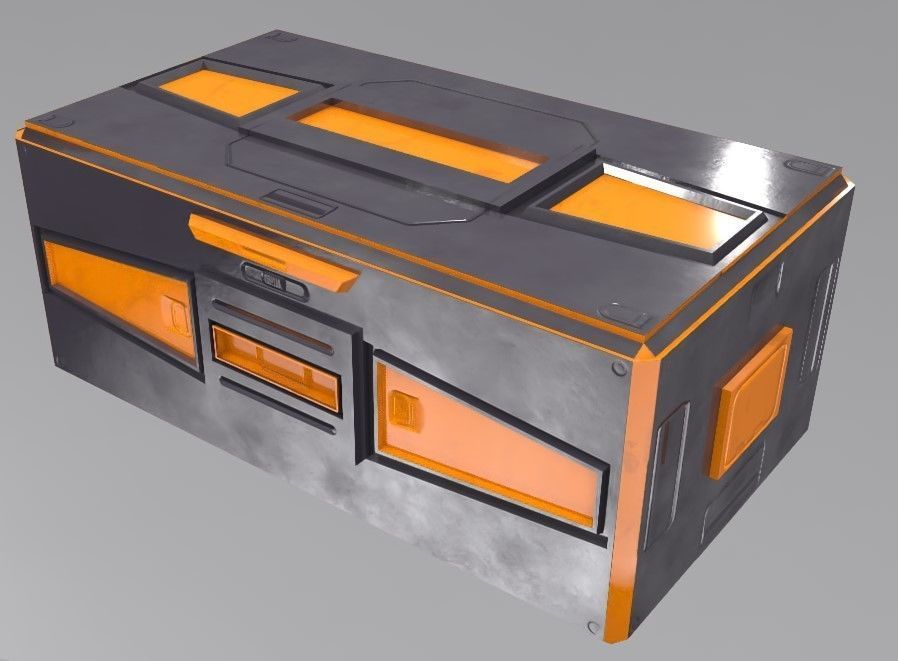 Sci-Fi Container collection Low-poly 3D model  _42