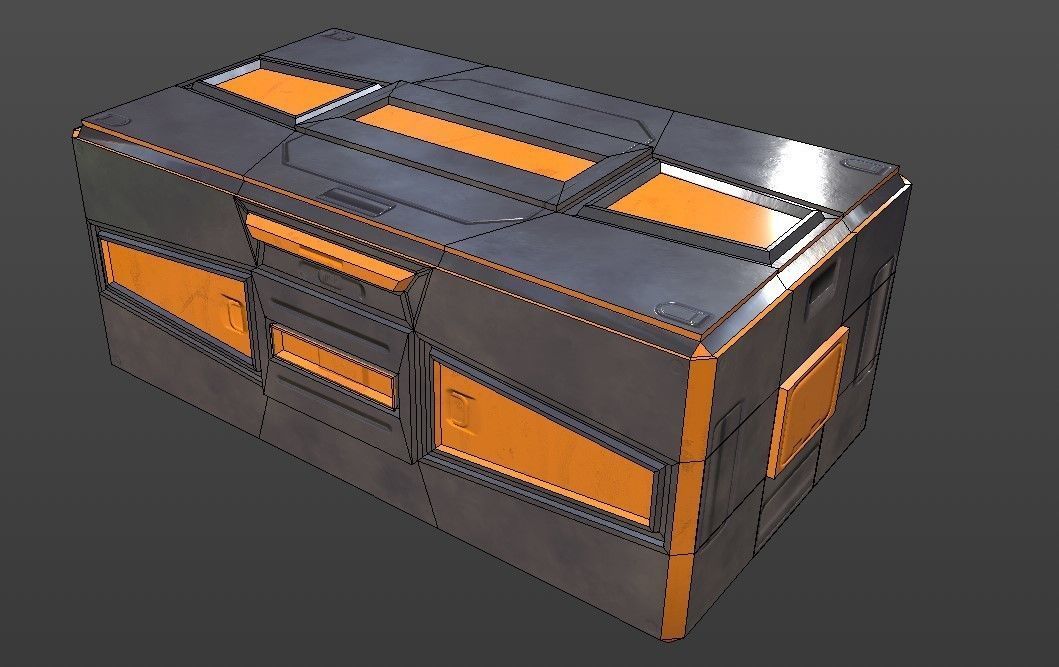 Sci-Fi Container collection Low-poly 3D model  _40