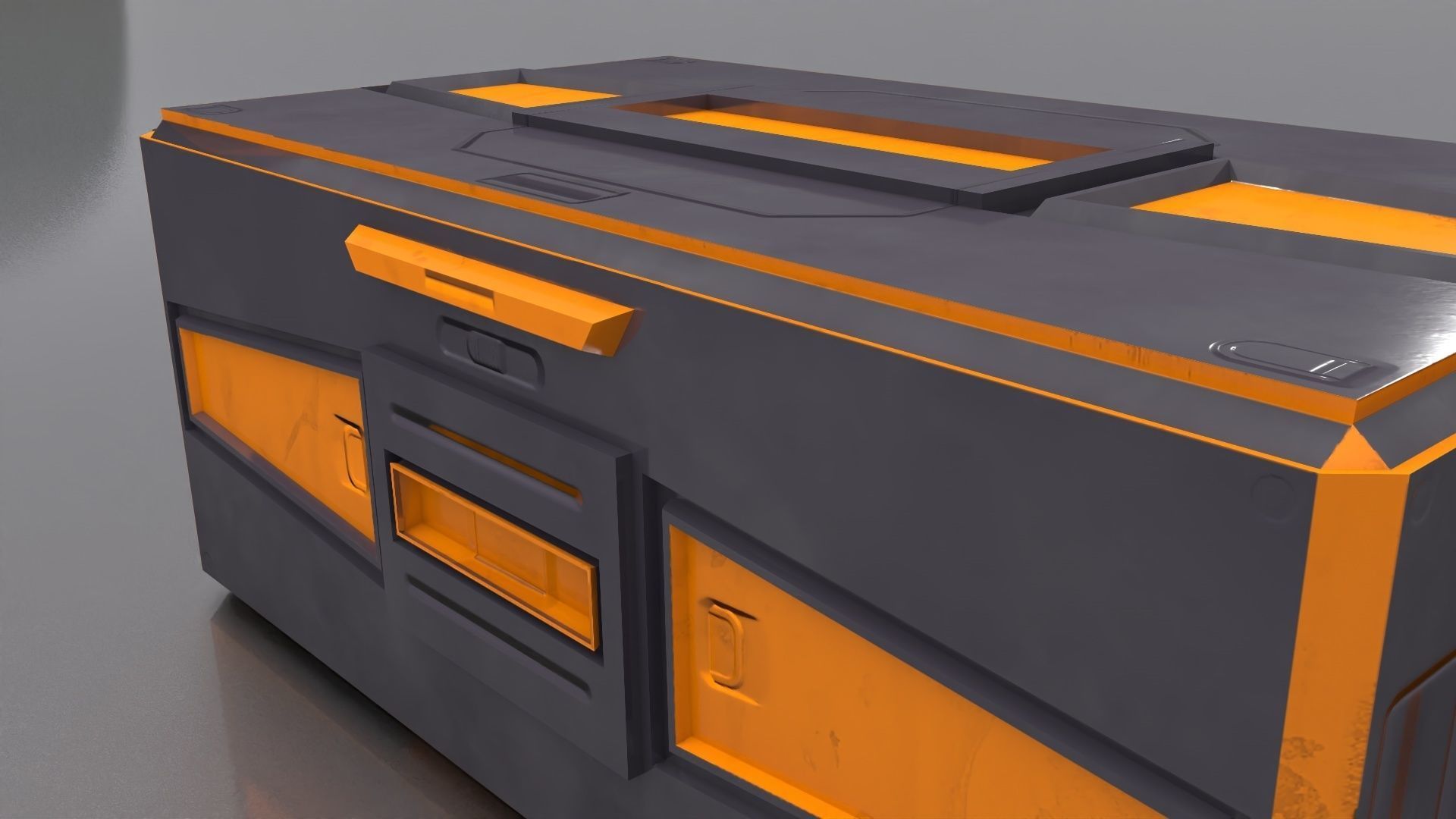 Sci-Fi Container collection Low-poly 3D model  _48