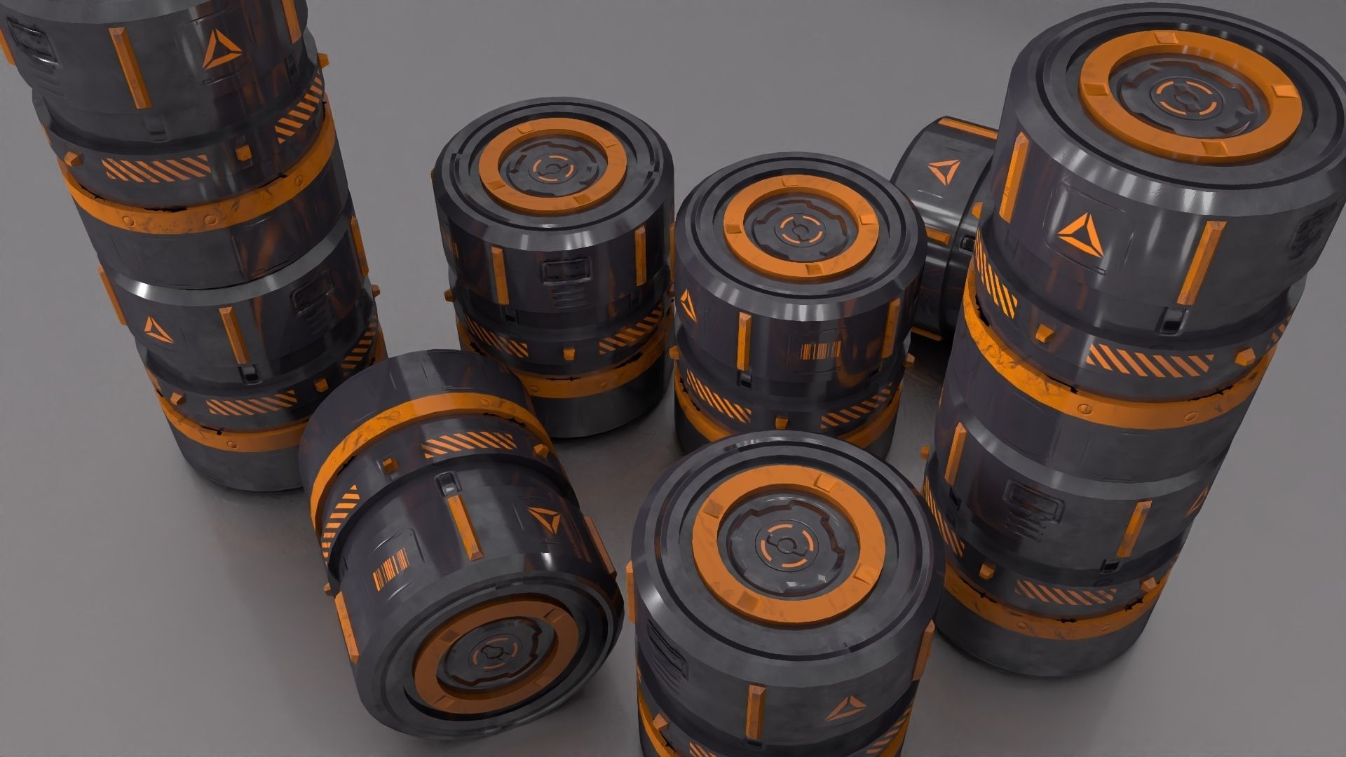 Sci-Fi Container collection Low-poly 3D model  _27