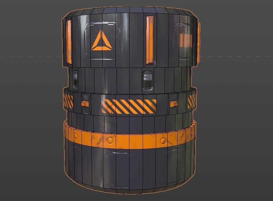 Sci-Fi Container collection Low-poly 3D model  _23
