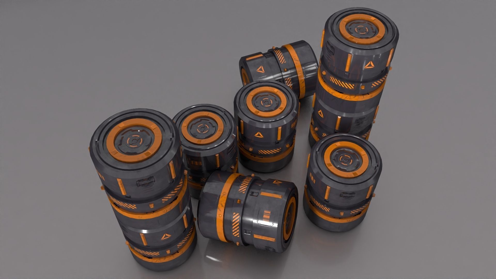 Sci-Fi Container collection Low-poly 3D model  _33