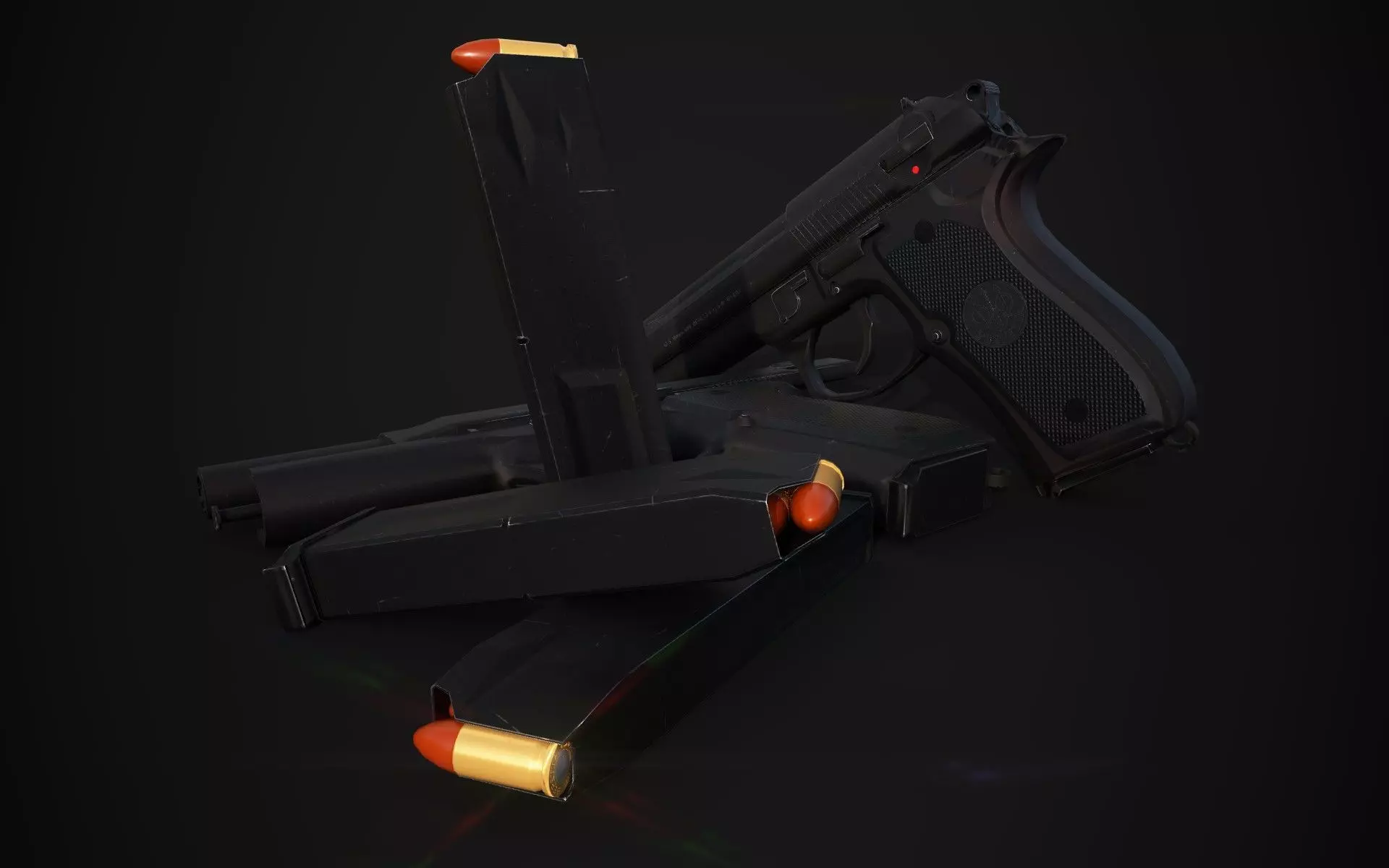 Beretta 9M Free low-poly 3D model_0