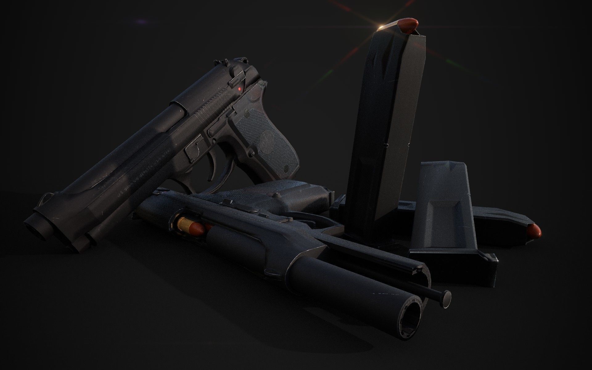 Beretta 9M Free low-poly 3D model_1