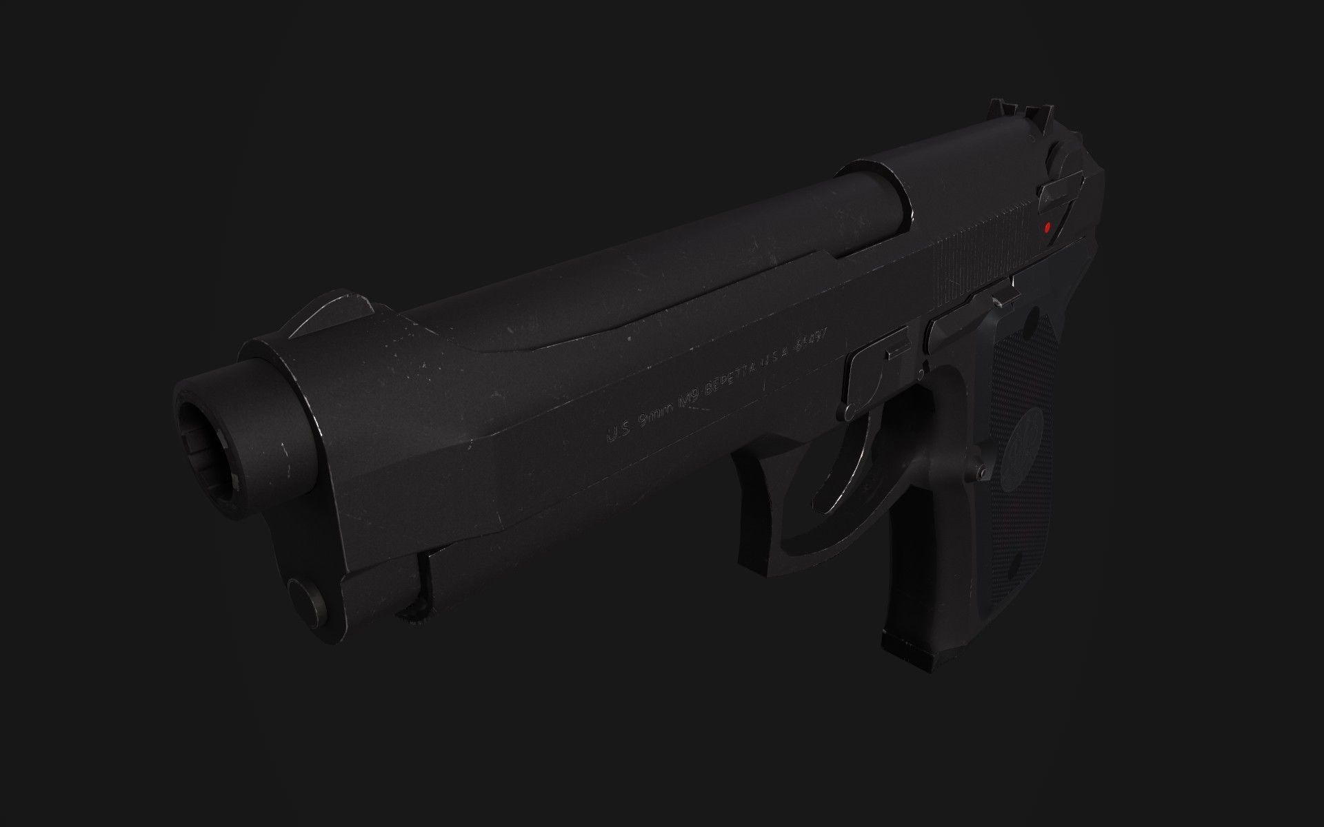 Beretta 9M Free low-poly 3D model_7