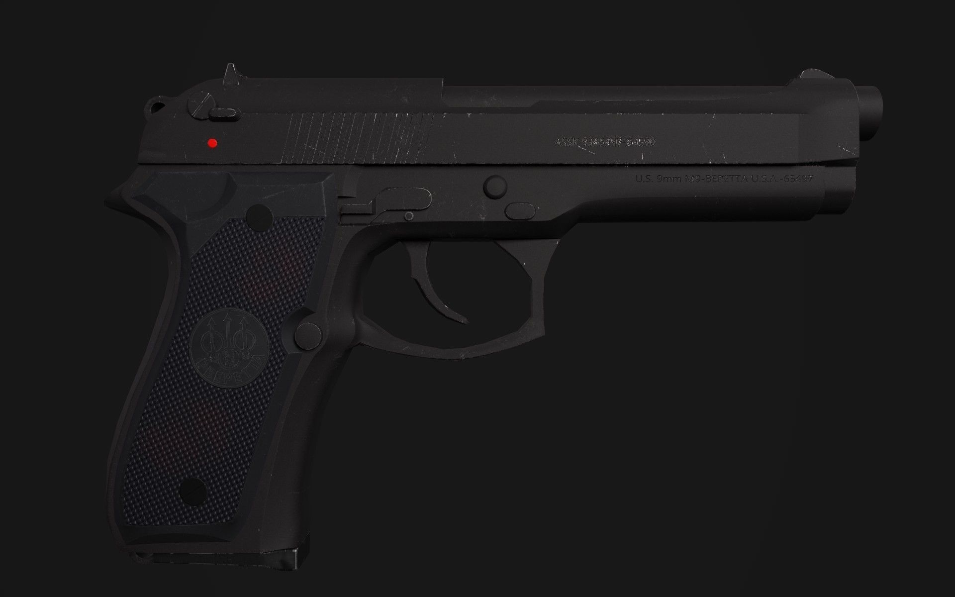 Beretta 9M Free low-poly 3D model_3