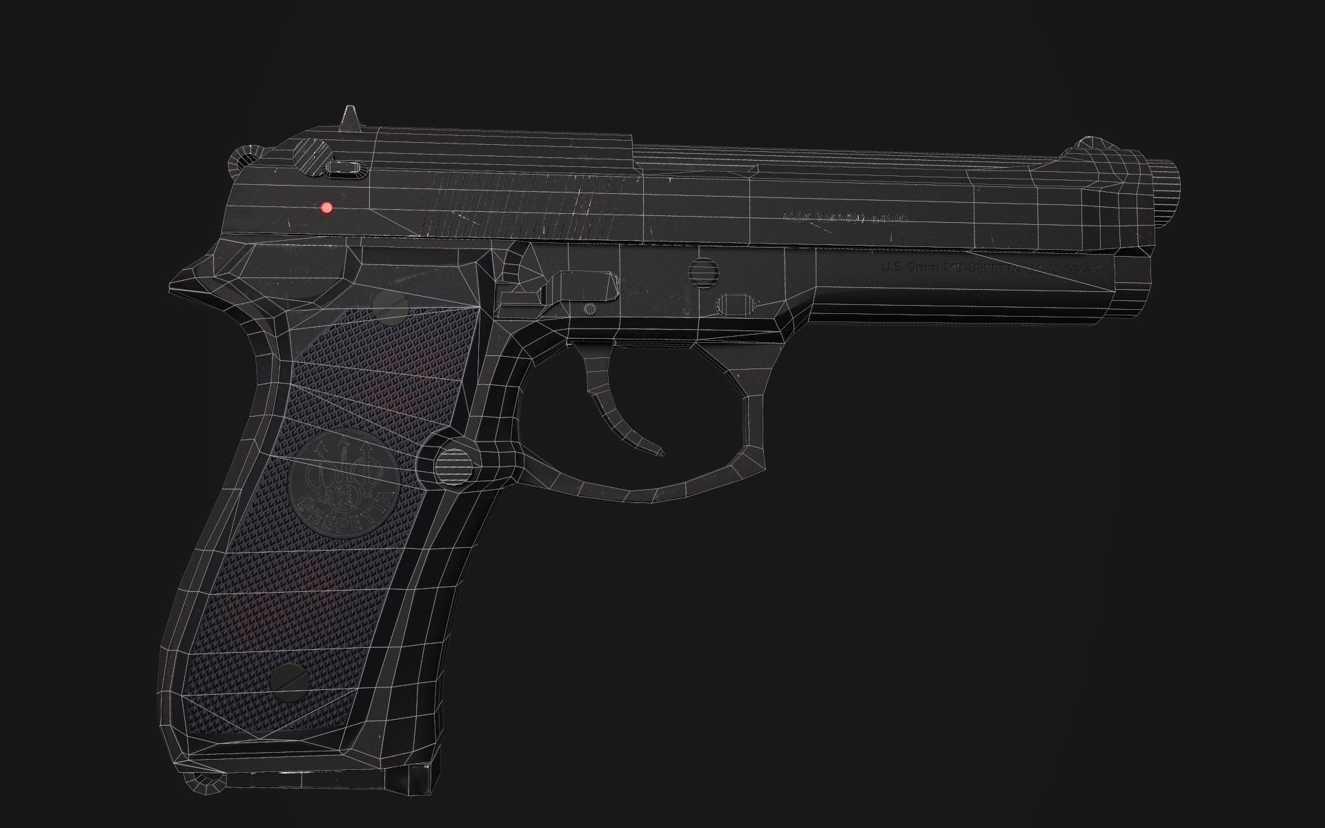 Beretta 9M Free low-poly 3D model_9