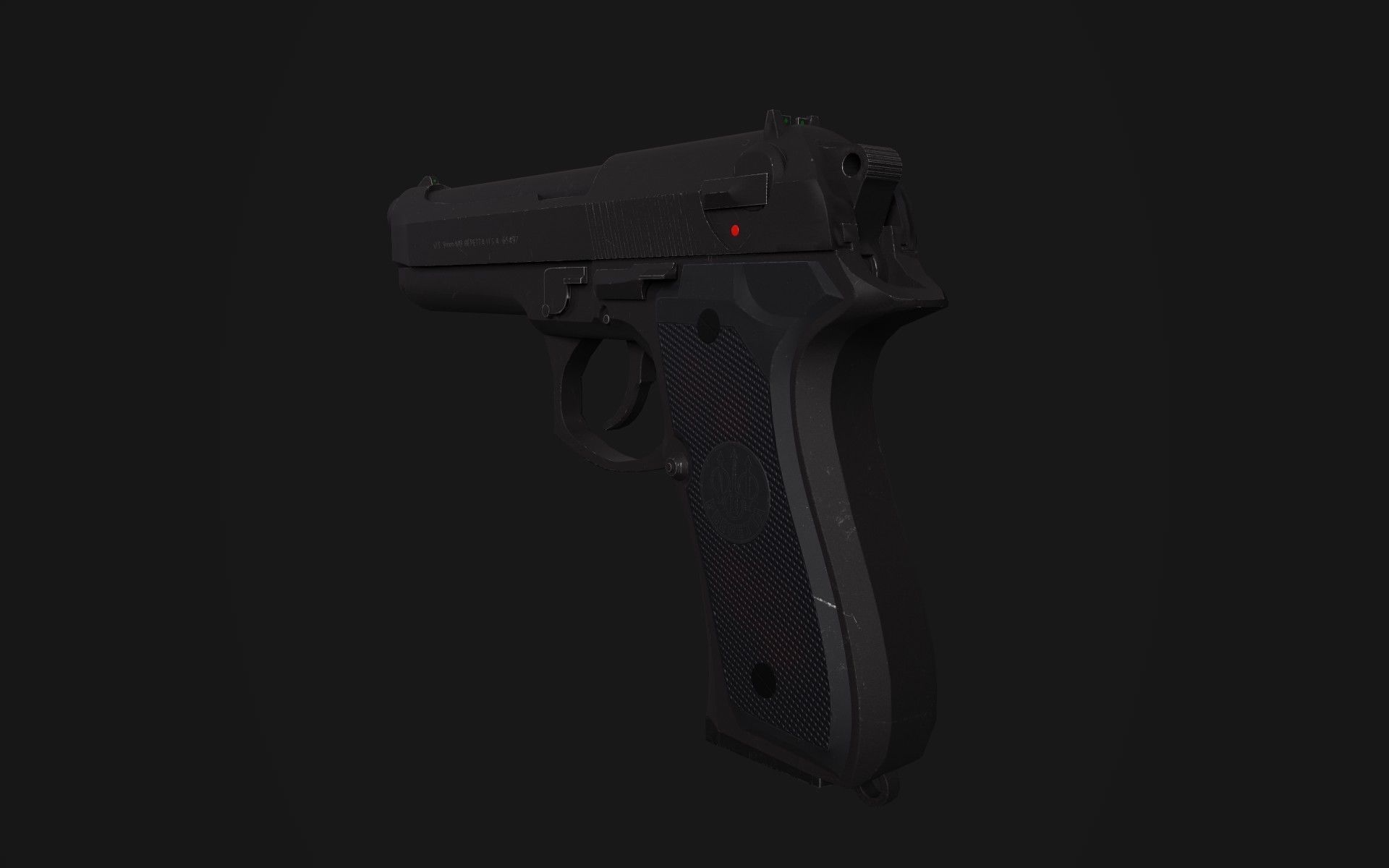 Beretta 9M Free low-poly 3D model_4