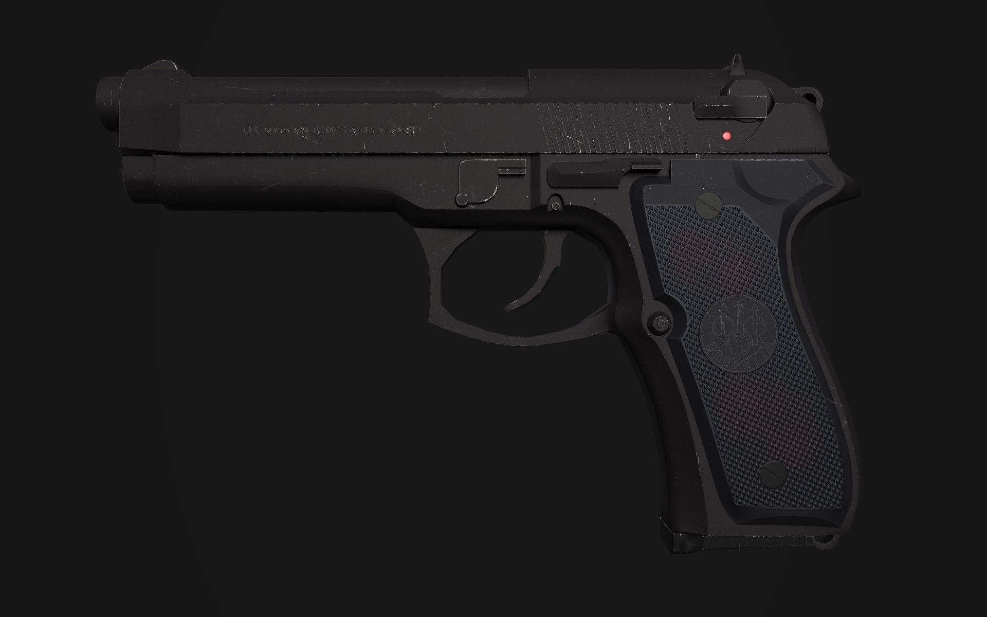 Beretta 9M Free low-poly 3D model_2