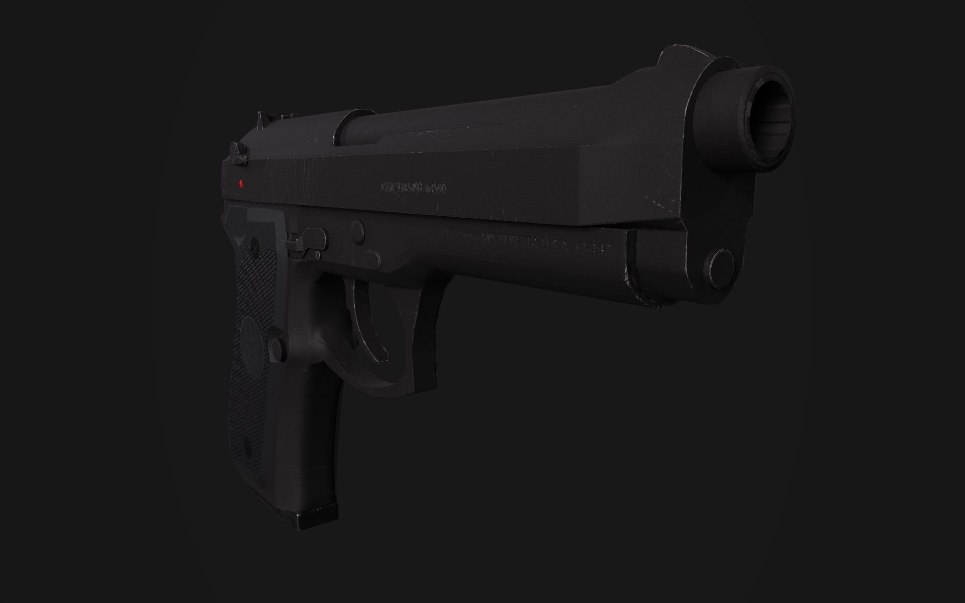 Beretta 9M Free low-poly 3D model_5