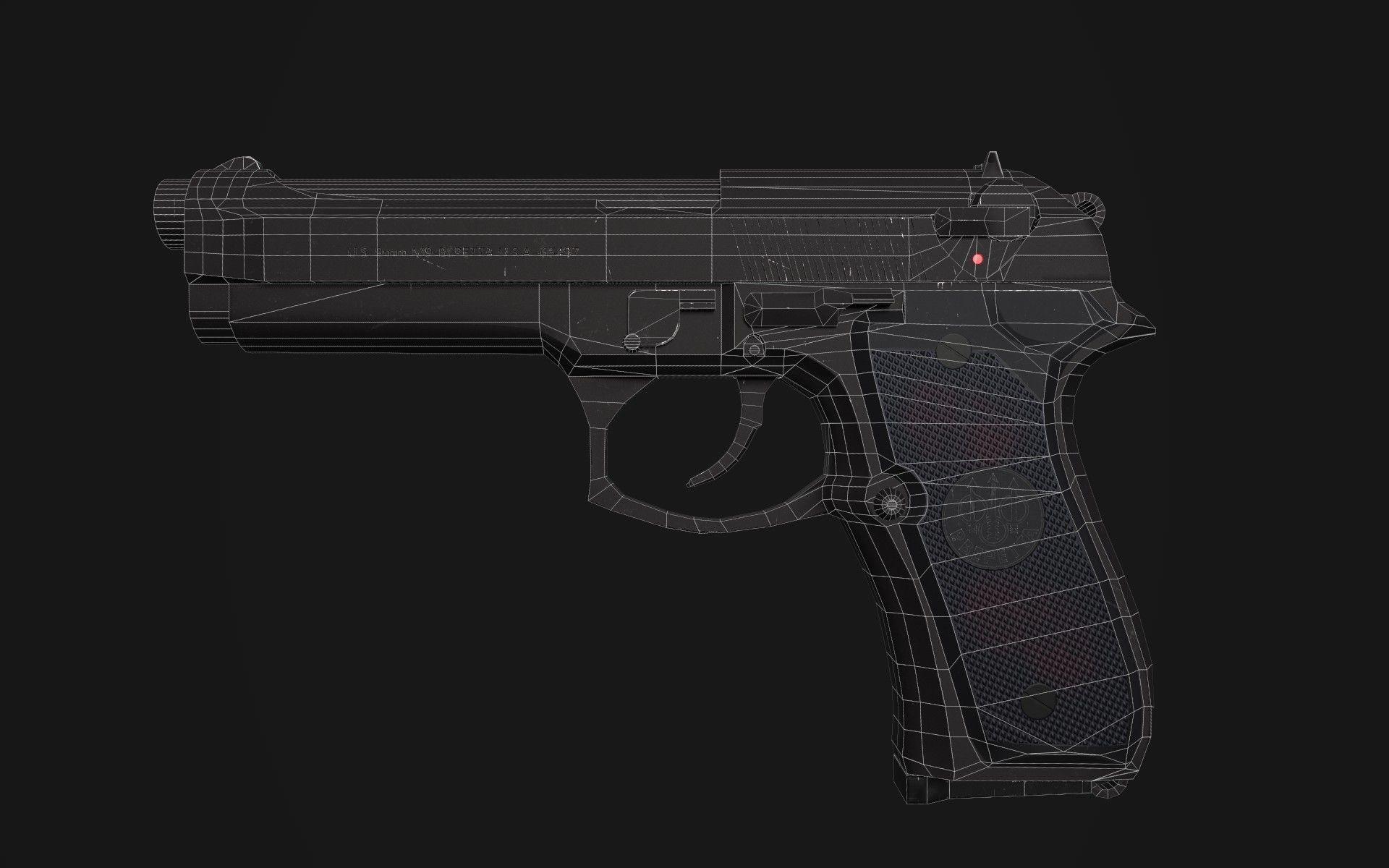 Beretta 9M Free low-poly 3D model_8