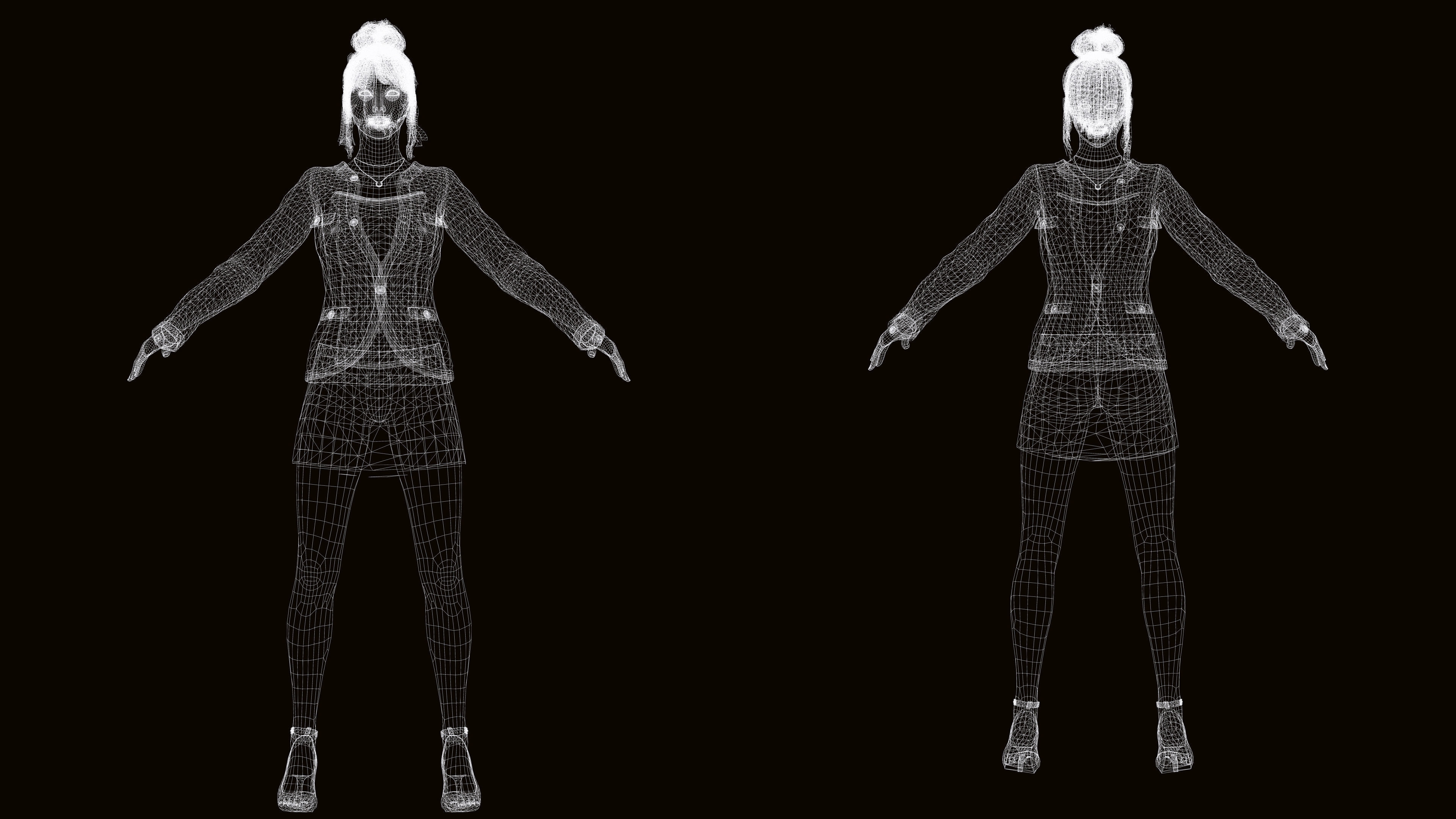Business Woman Realistic Ready Low-poly 3D model_39
